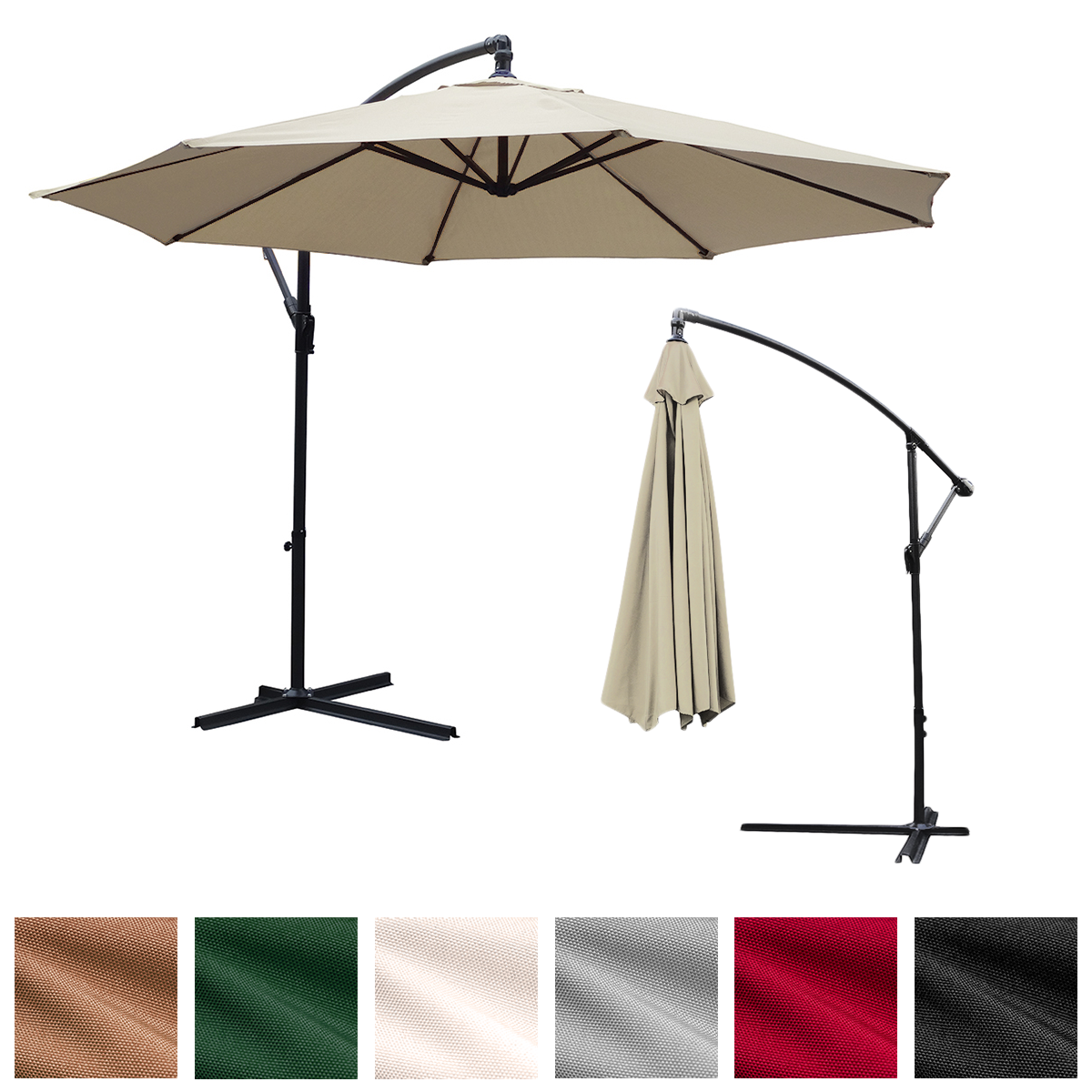 large cantilever patio umbrellas uk KCT 3m Large Cantilever Garden Banana Parasols Only – KCT Direct