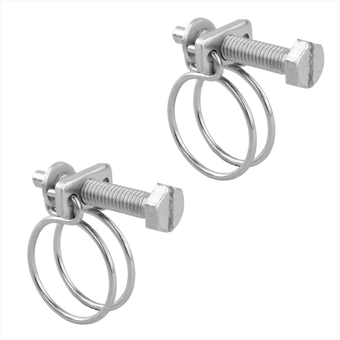 KCT Universal Double Wire Hose Clips Pipe Screw Clamps for All Types of Hose