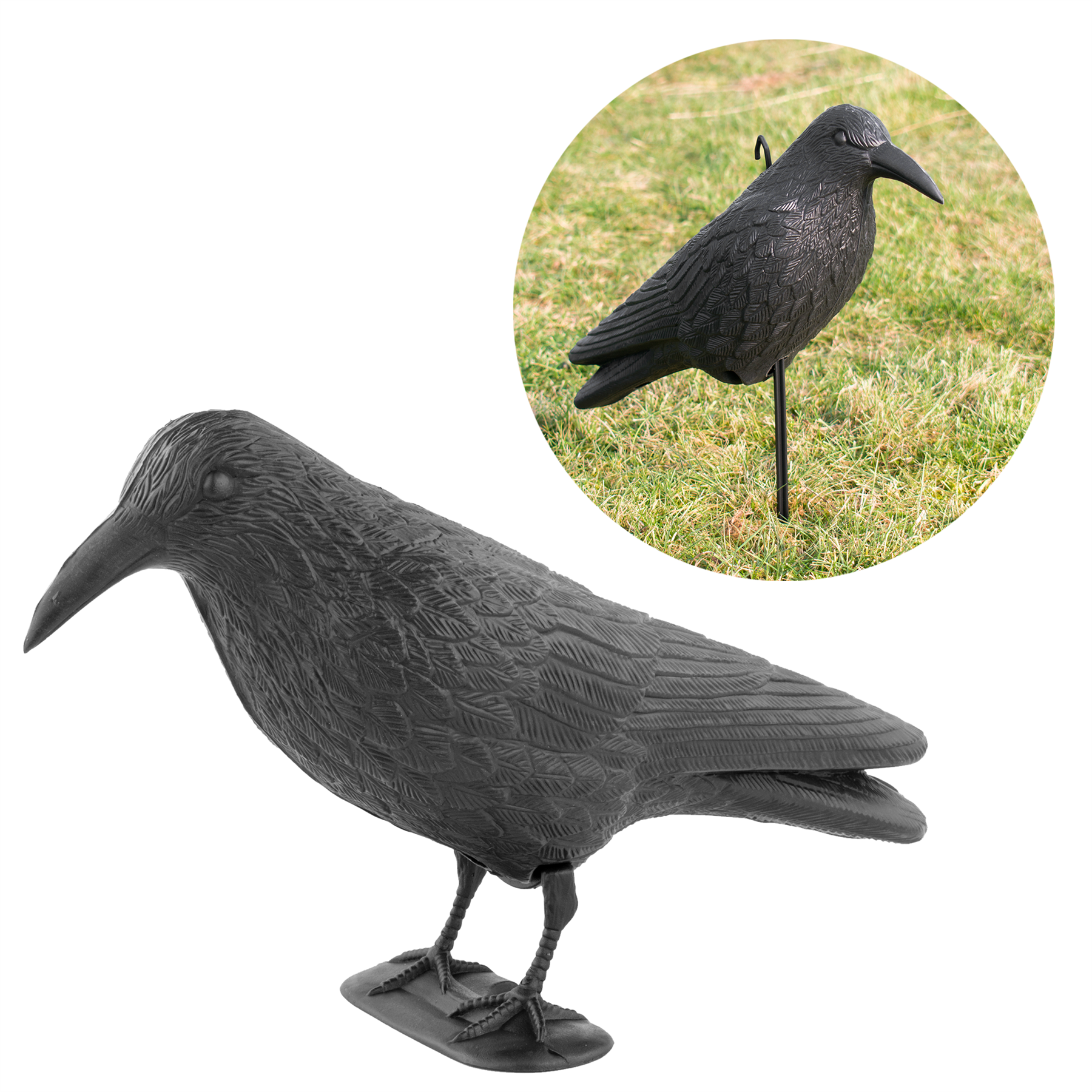 KCT Decoy Crow Garden Bird Scarer Realistic Hunting Fake Prop