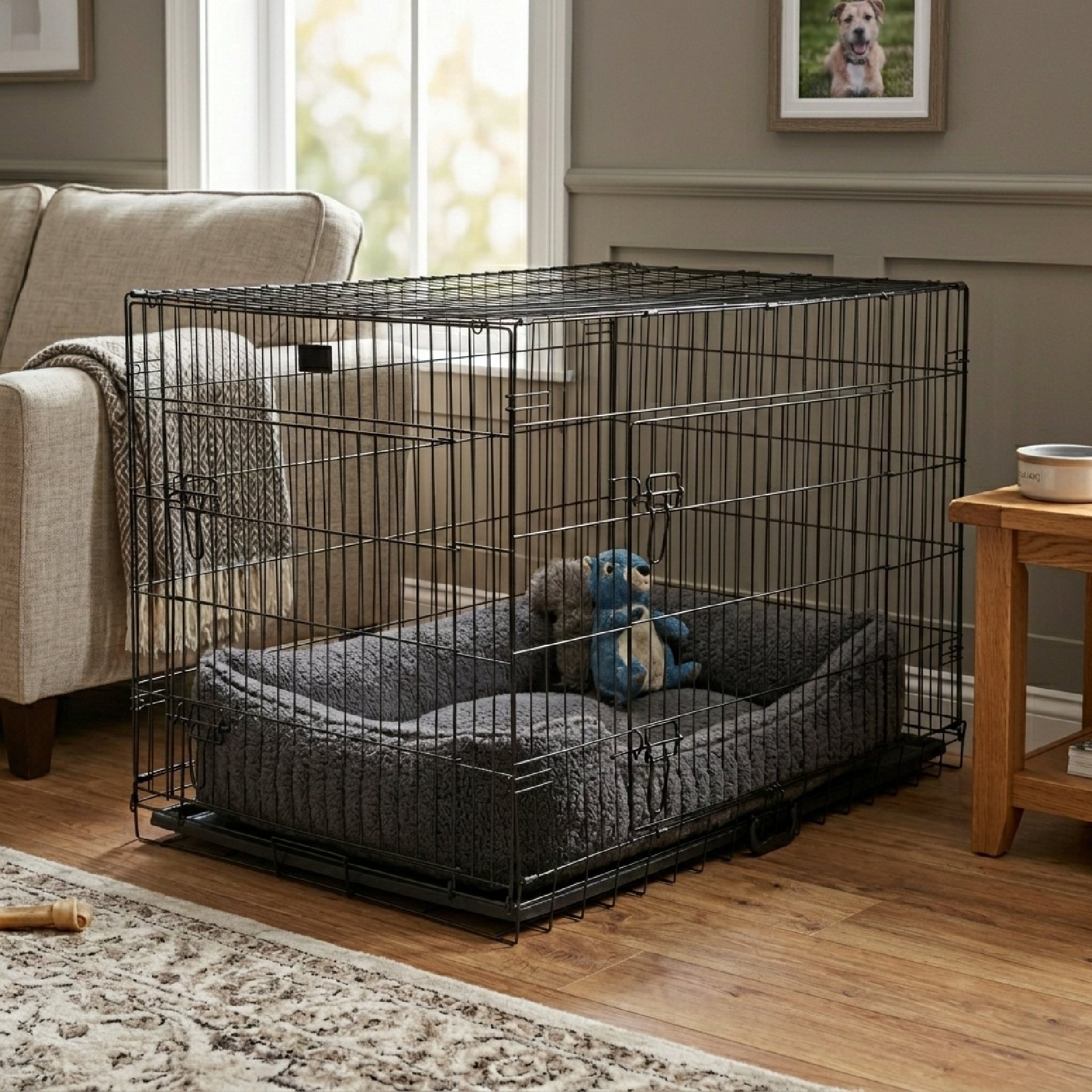 KCT Folding Pet Crates with Plastic Tray