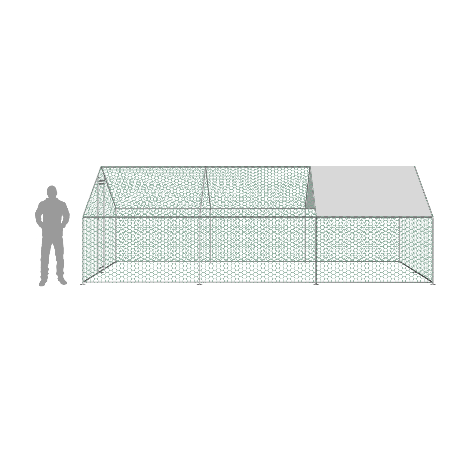 KCT 6x3m Walk In Galvanised Chicken Pet Run