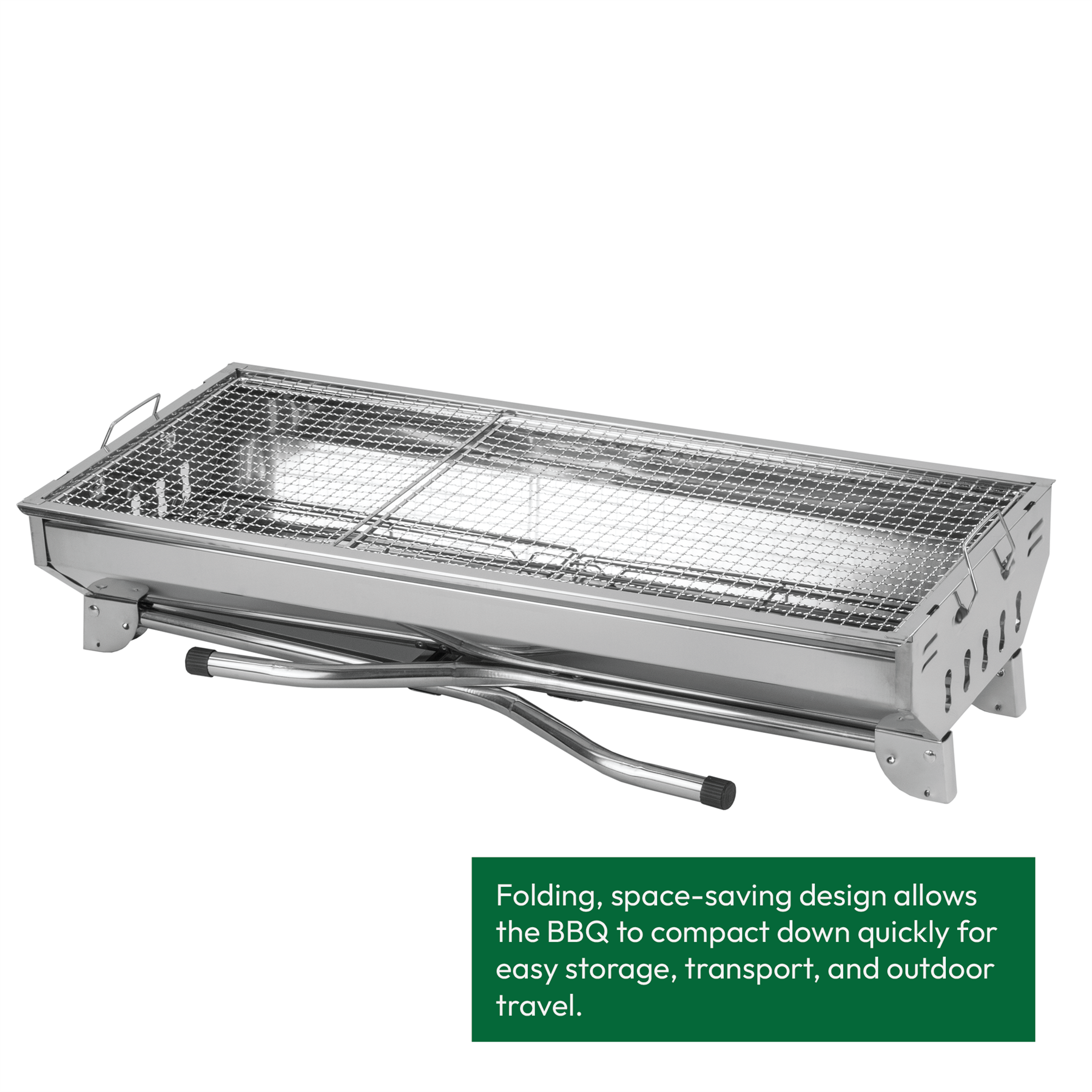 KCT Stainless Steel Portable Folding BBQ Charcoal Barbecue Grill With Tool Kit