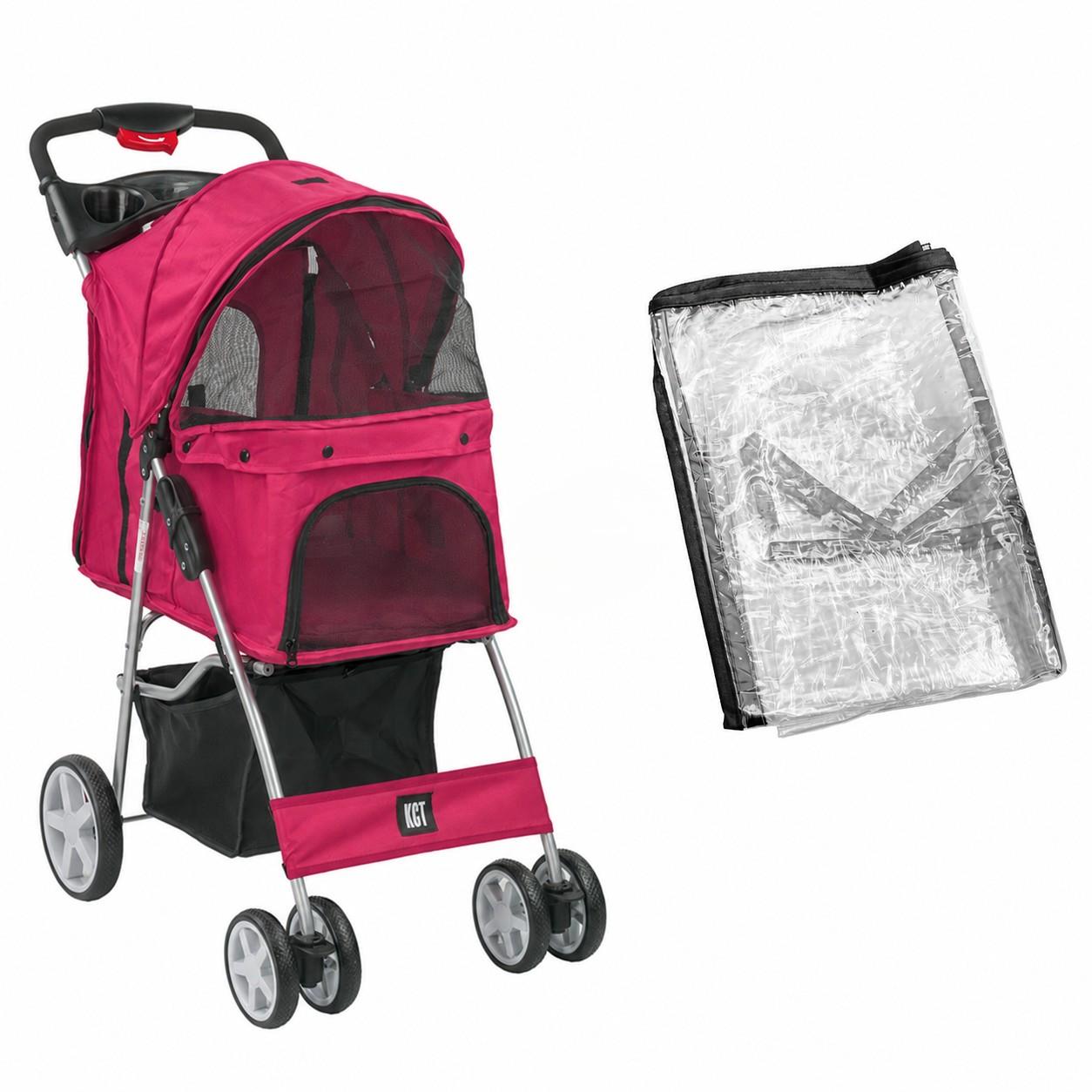 KCT Hooded Pet Stroller with Storage