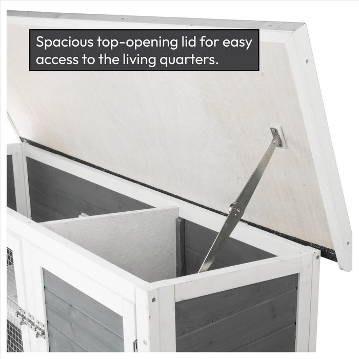 KCT Ancona 4ft Rabbit Hutch with Extended Run - Grey