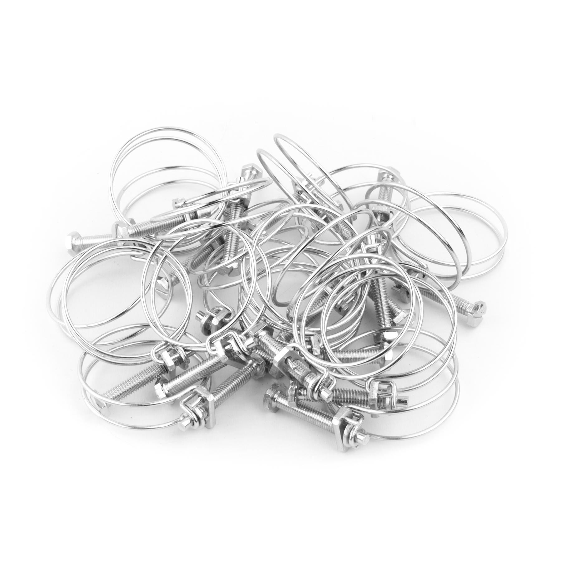 KCT Universal Double Wire Hose Clips Pipe Screw Clamps for All Types of Hose