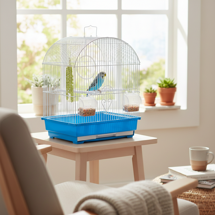 KCT Rosario Small Exotic Bird Travel Cage - Blue