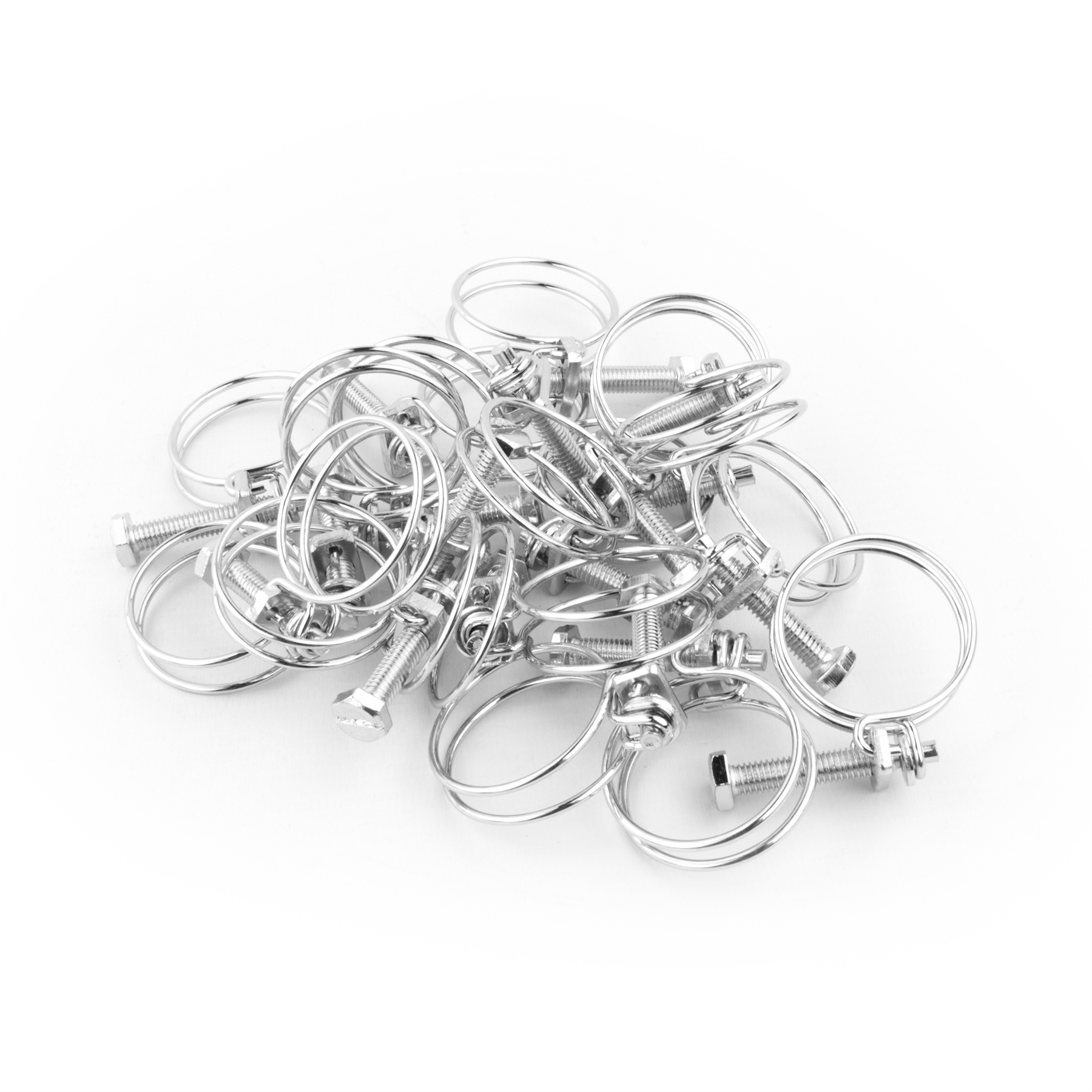 KCT Universal Double Wire Hose Clips Pipe Screw Clamps for All Types of Hose