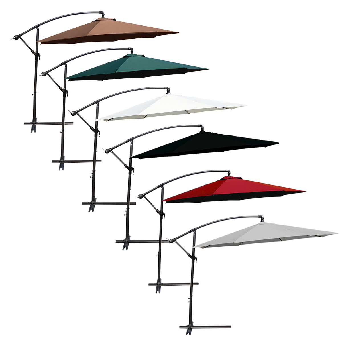 KCT 3.5m Large Cantilever Garden Parasols with Cover