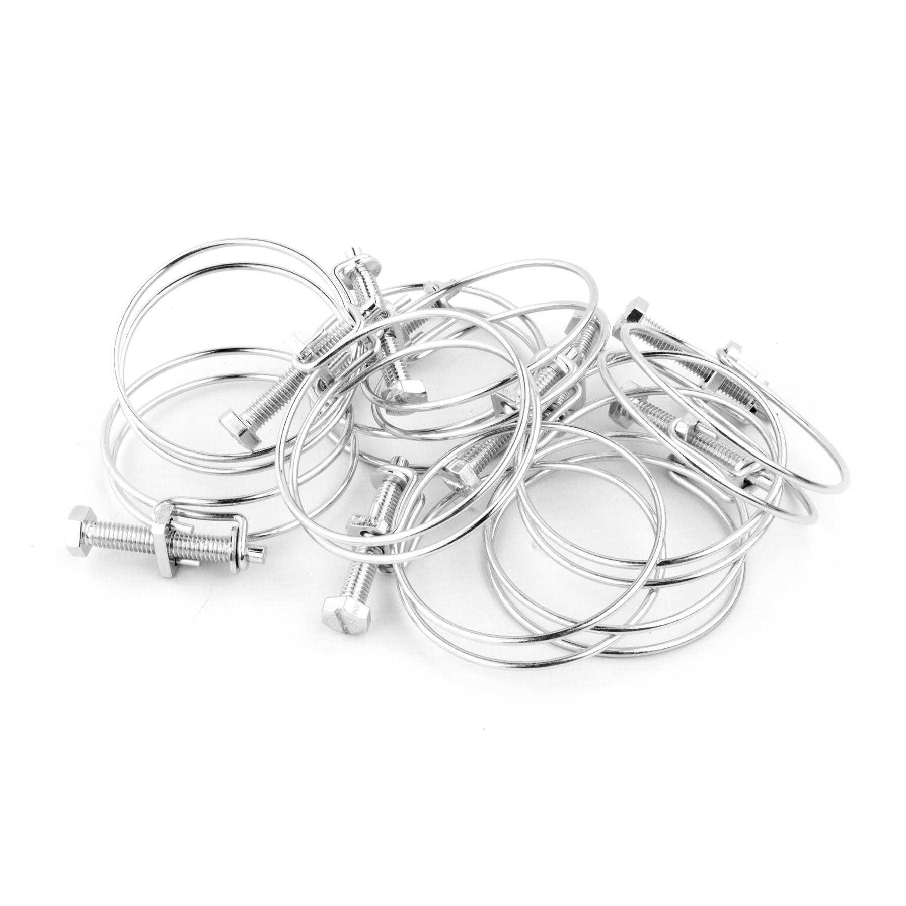 KCT Universal Double Wire Hose Clips Pipe Screw Clamps for All Types of Hose