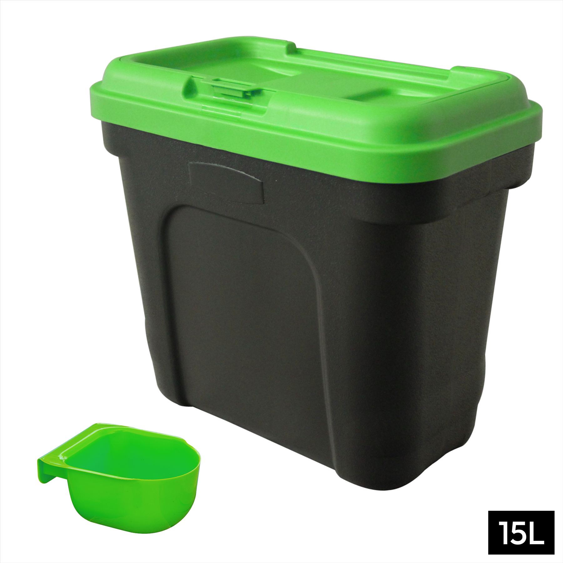 KCT 2 Pack 15L/7kg Pet Food Container - Green & Blue