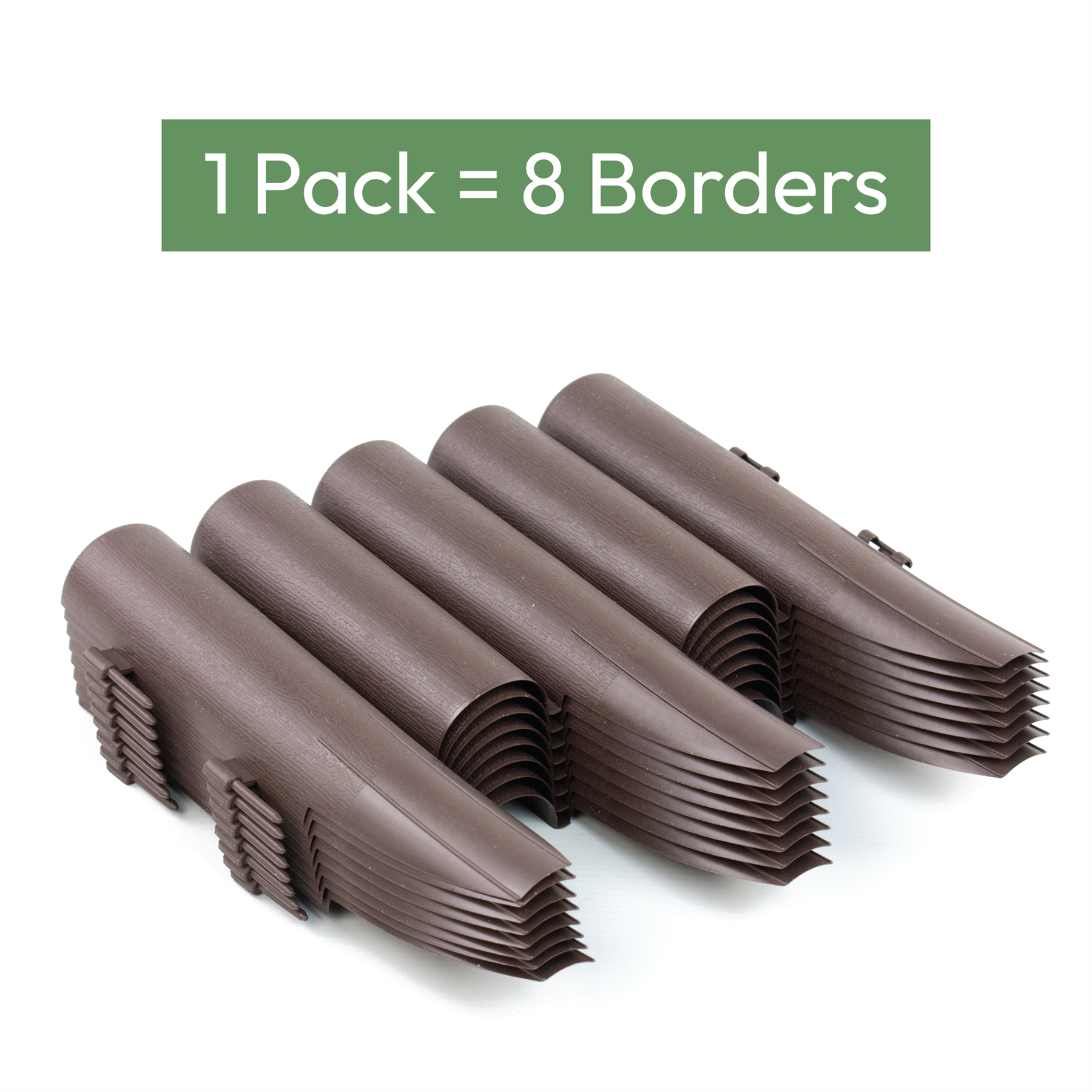 KCT Brown Wood Effect Garden Palisade Edging  - Pack of 8 Panels