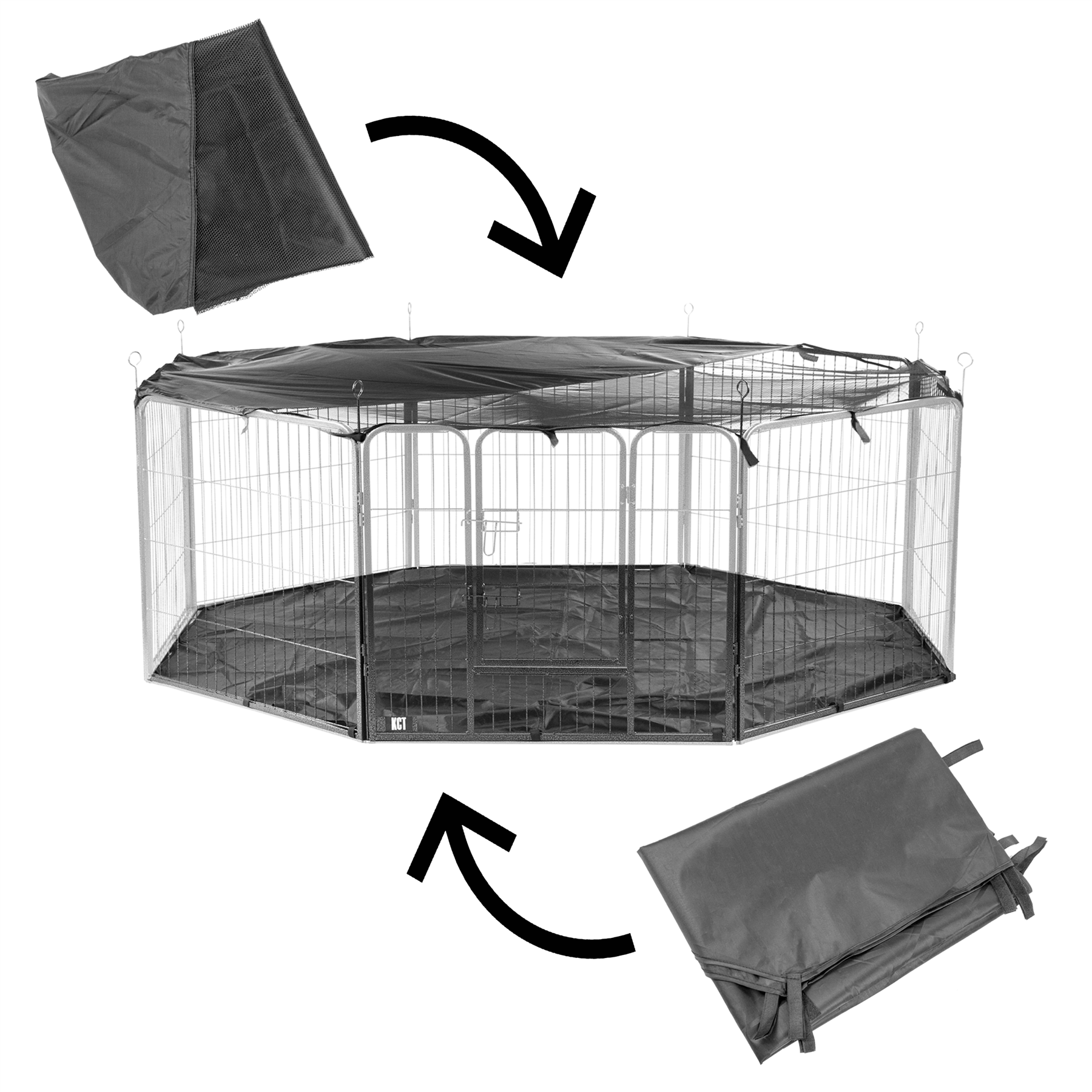 KCT 8 Sided Heavy Duty Pet Playpen Cover + Base