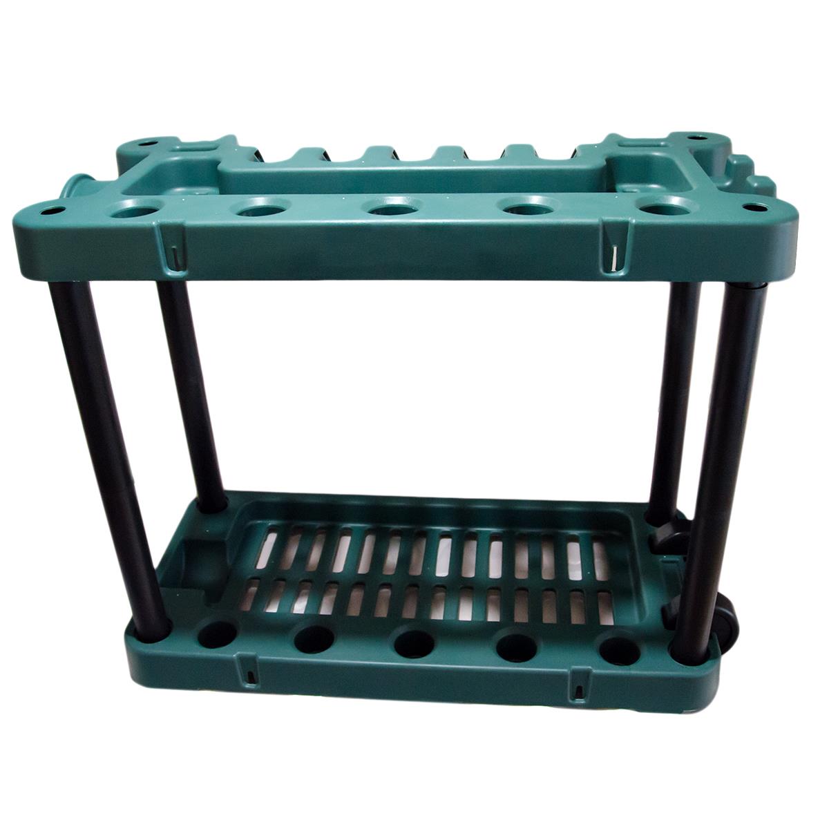 KCT Garden Tool Rack Trolley with Wheels and Shelf Storage Unit