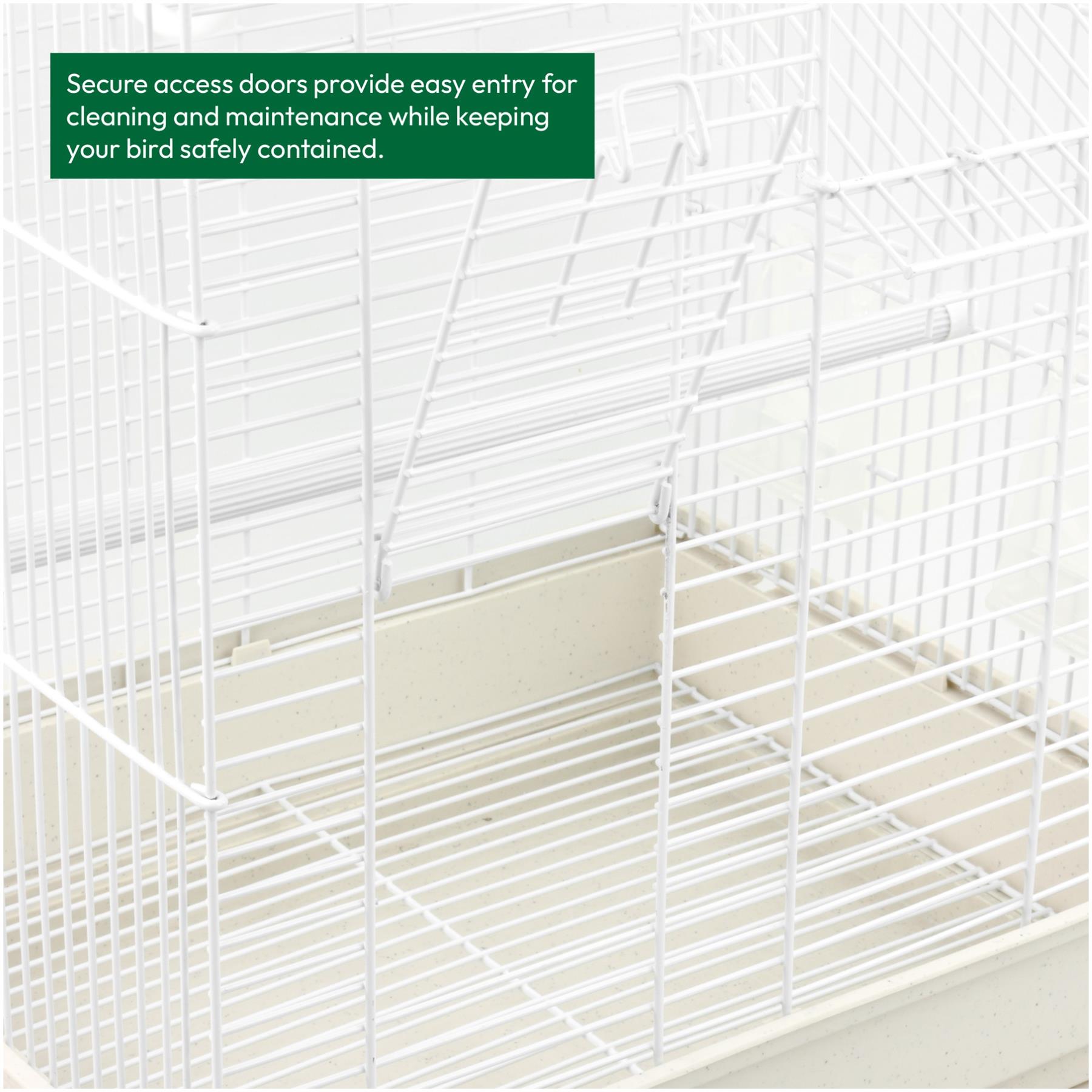 KCT Santiago Small Exotic Bird Travel Cage - White