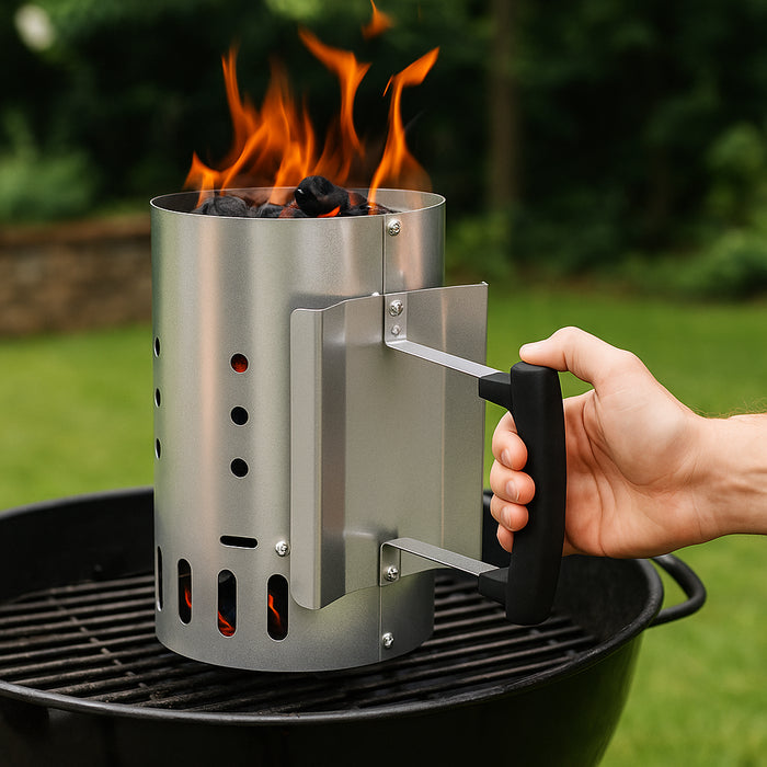 KCT Charcoal BBQ Chimney Starter - Outdoor Quick Start Lighter
