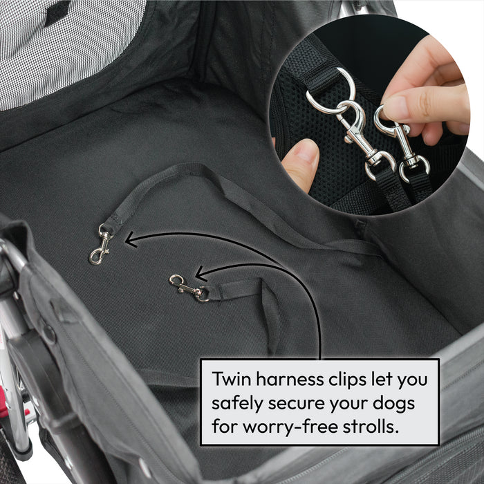 KCT Hooded Pet Stroller with Storage