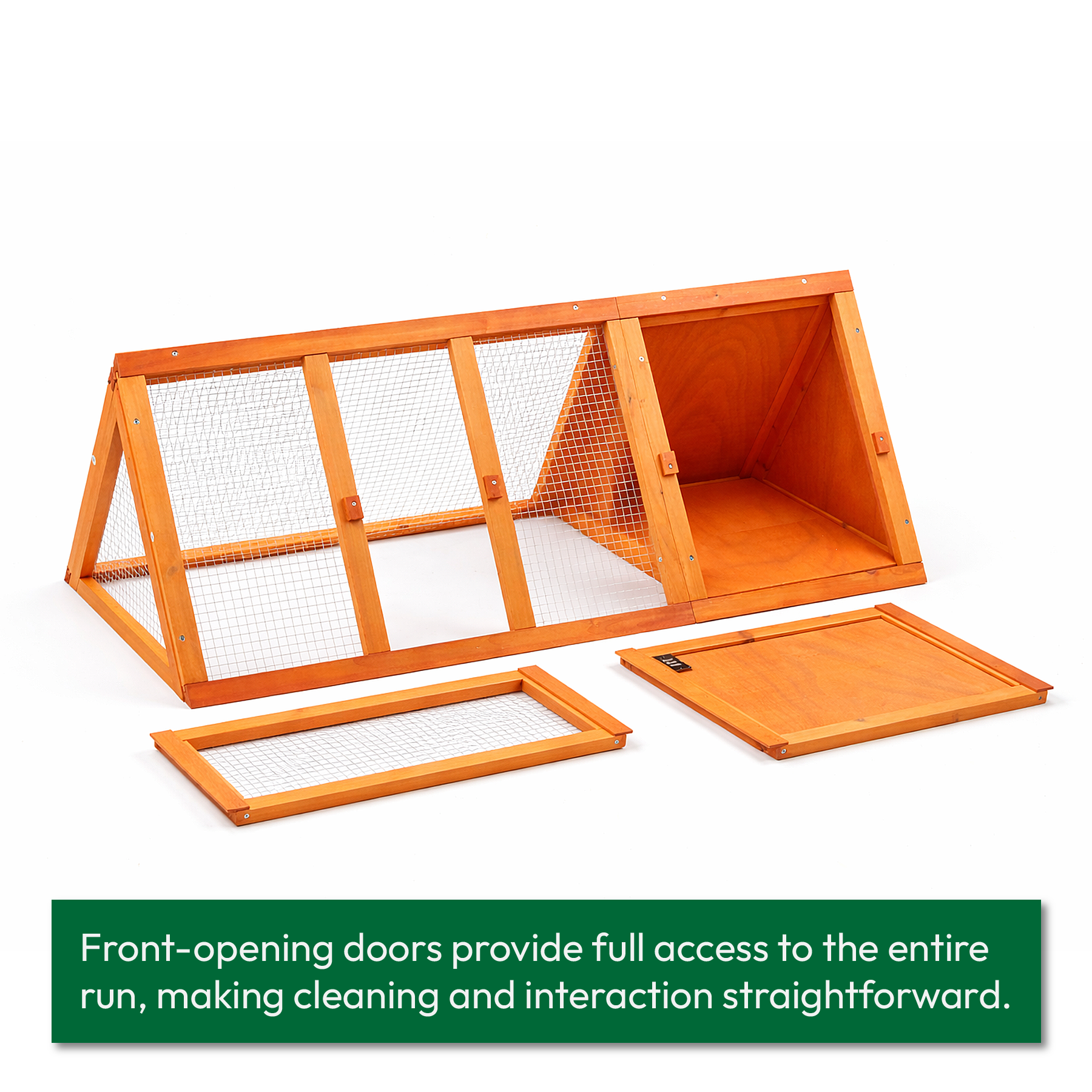 KCT Wooden Apex Roof Rabbit Pet Run