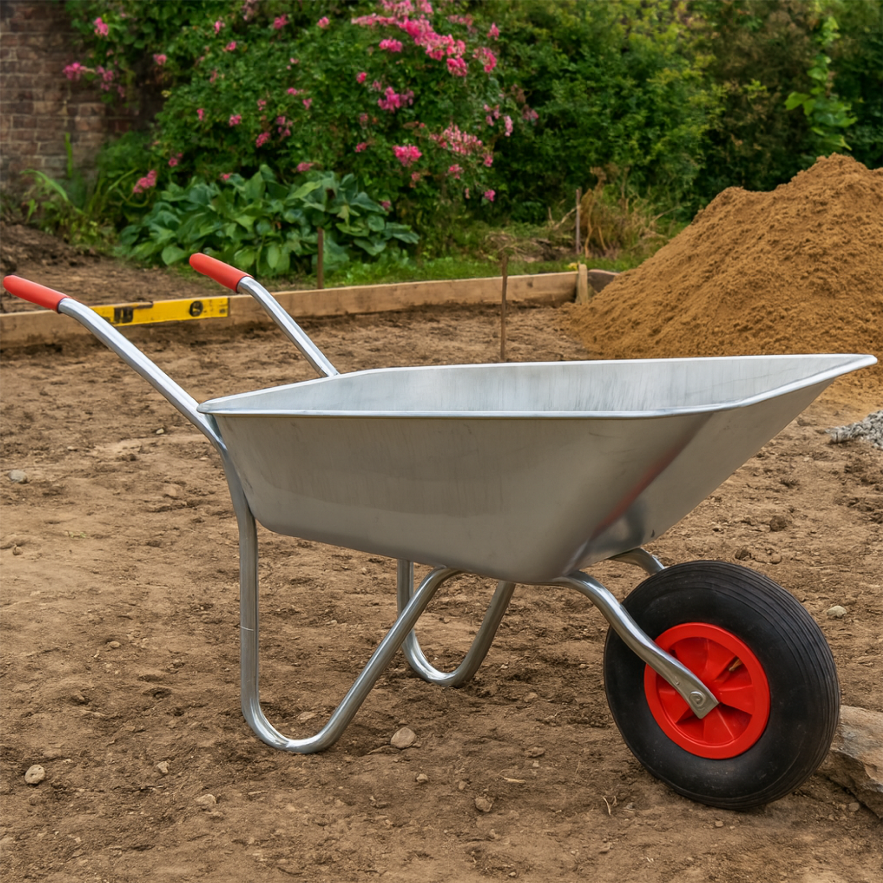 KCT 80 Litre Garden Galvanised Steel Wheelbarrow