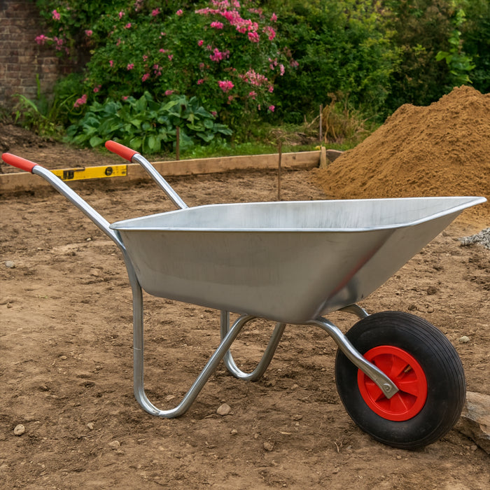 KCT 80 Litre Garden Galvanised Steel Wheelbarrow
