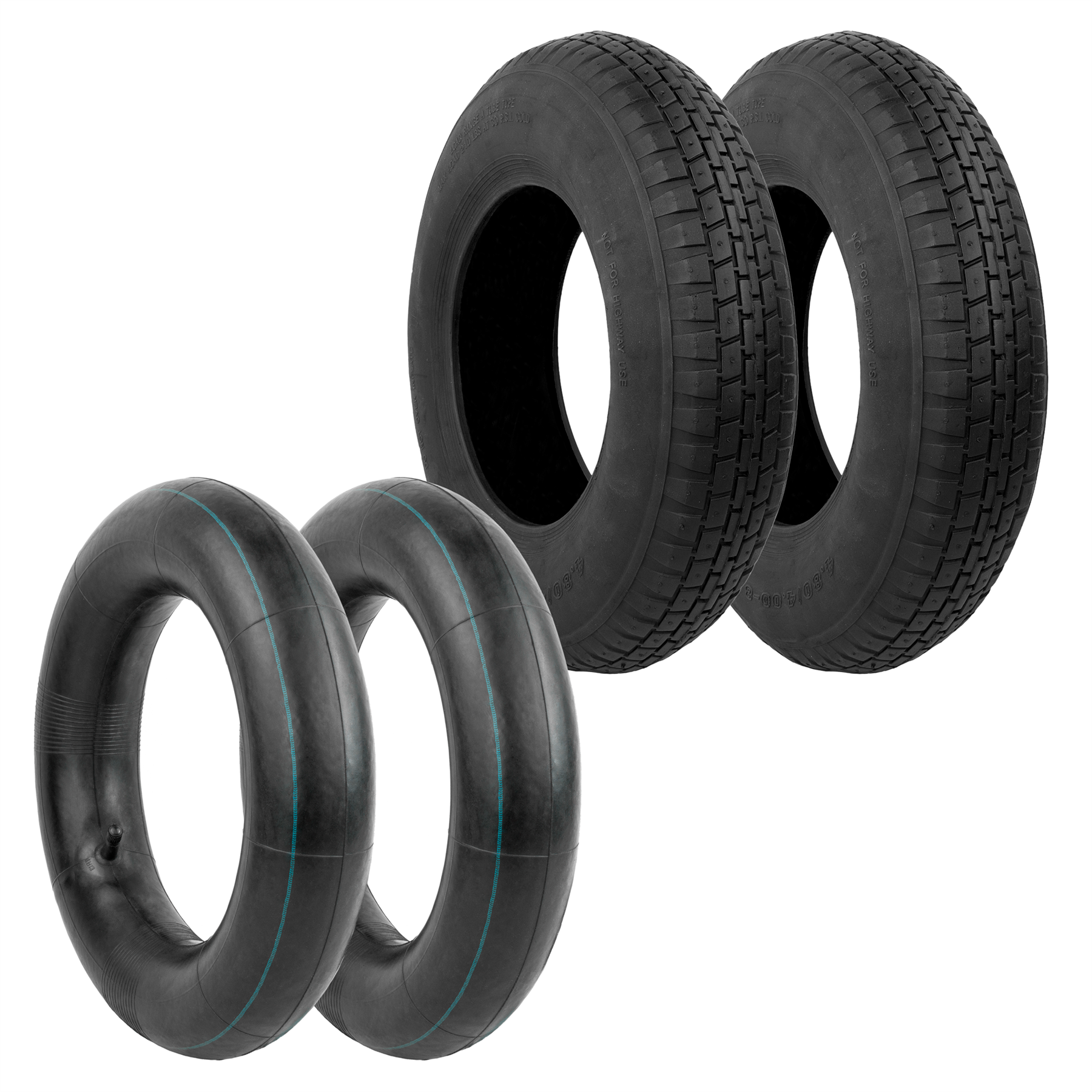 KCT Wheelbarrow Wheel Tyre/Inner Tube Parts (4.80/4.00 - 8) - Fits 16" wheel