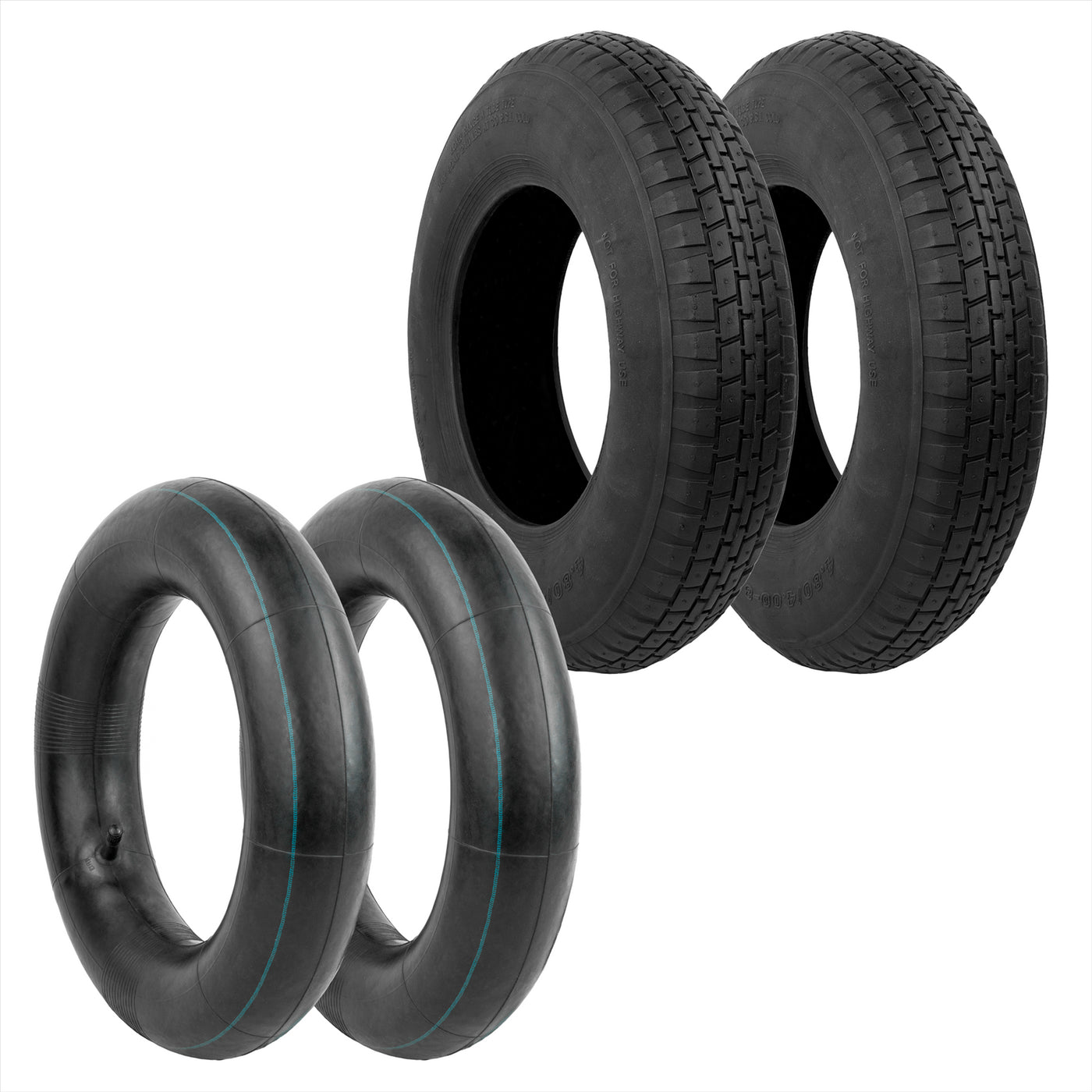 KCT 4.80/4.008" Tyres & Inner Tubes Straight Valve for Trailers