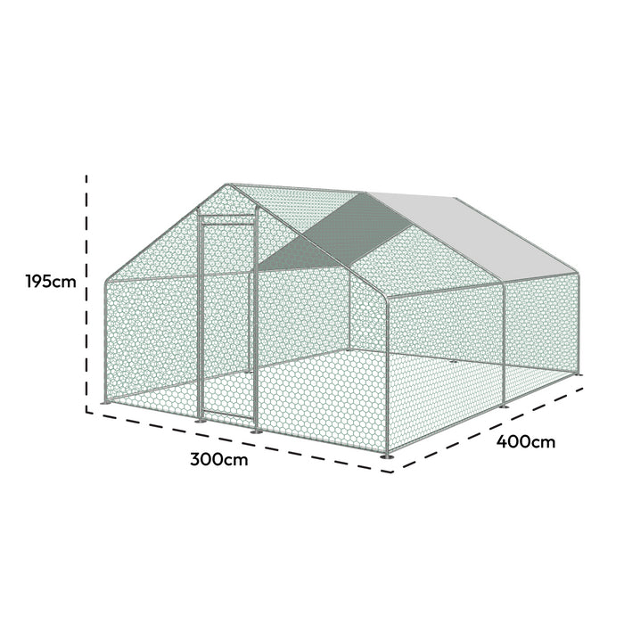KCT Galvanised 4x3m Walk In Chicken Pet Run