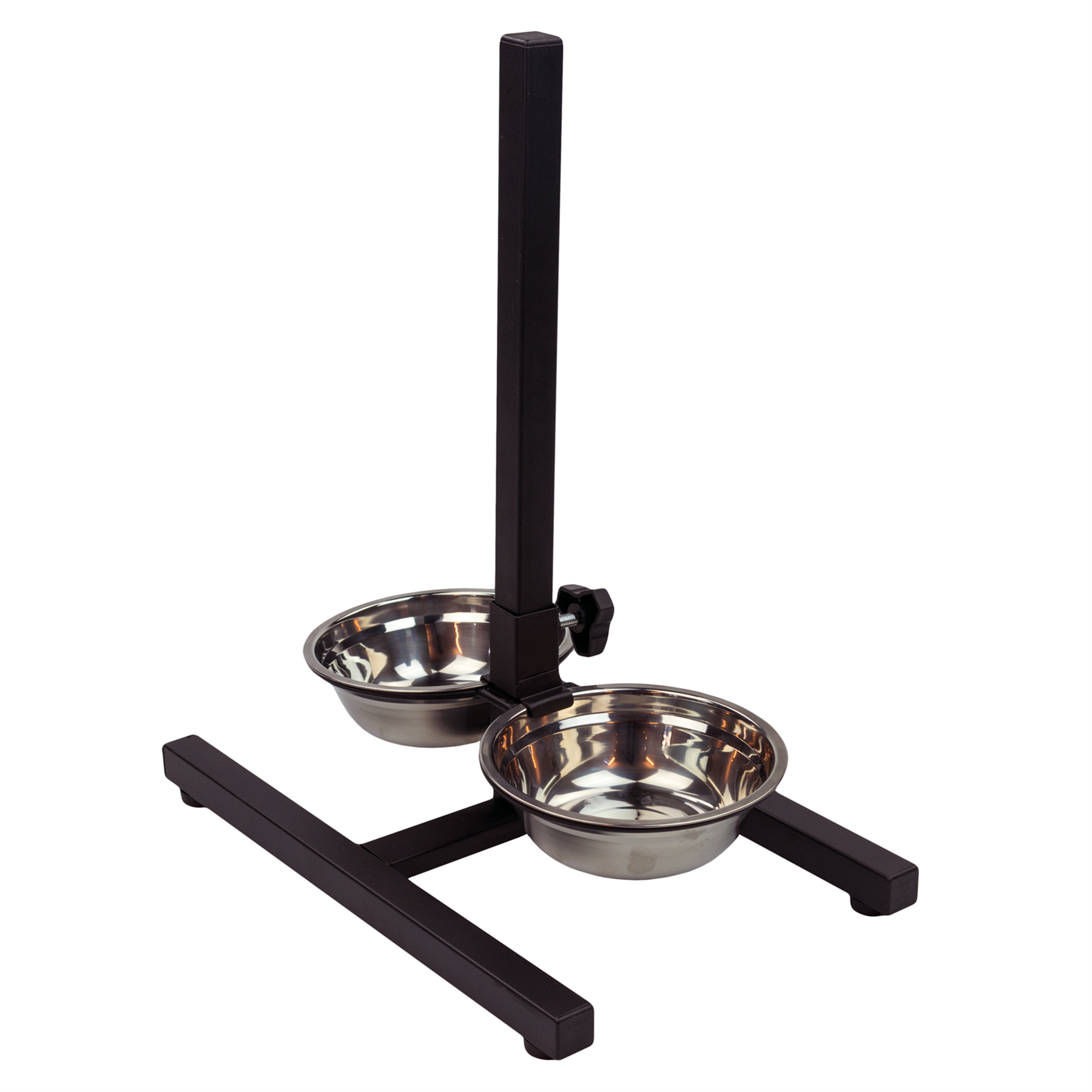 KCT Adjustable Height Pet Dog Feeding Stand with 2 Bowls - Medium