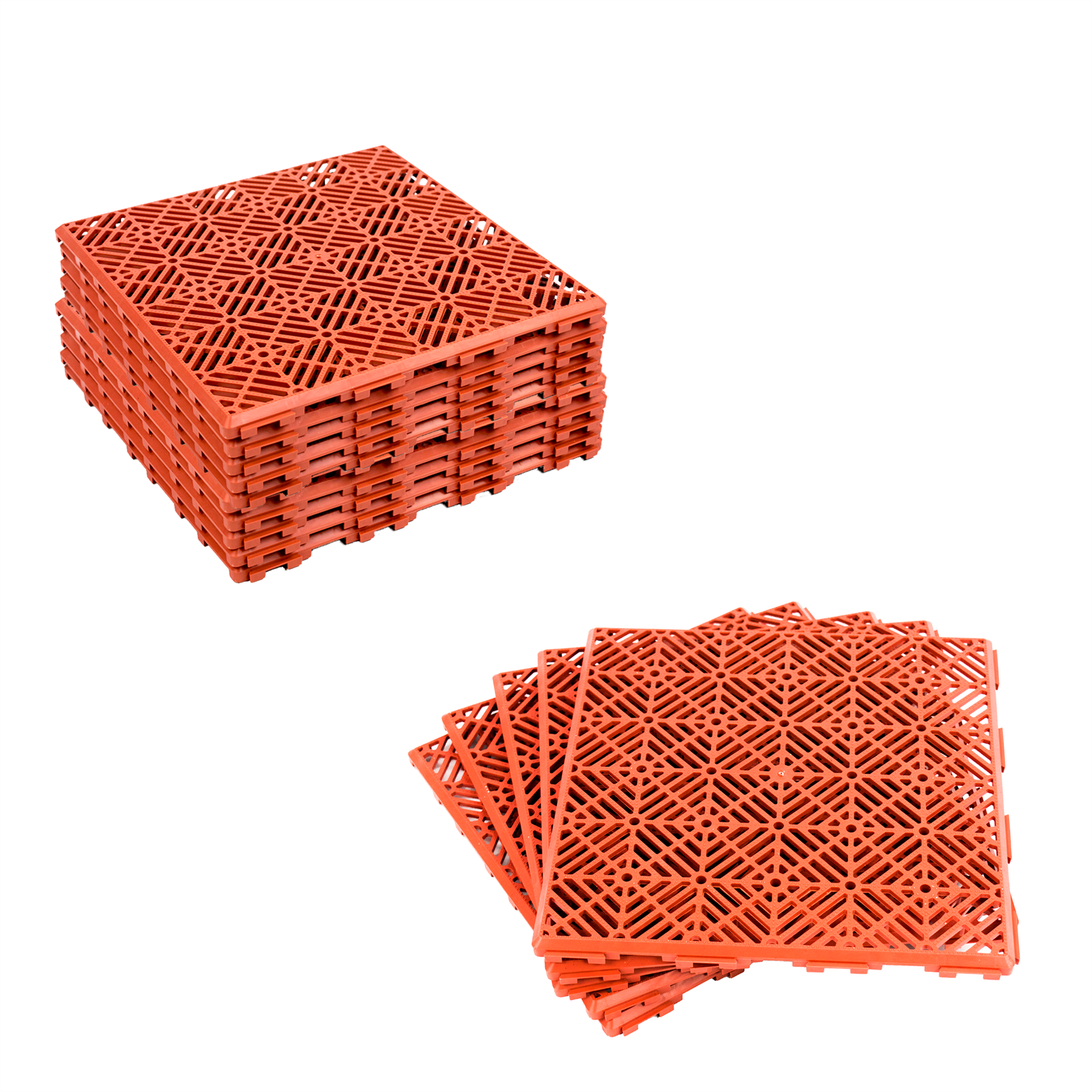 KCT Coloured Garden Path and Patio Decking Interlocking Tiles - Pack of 5