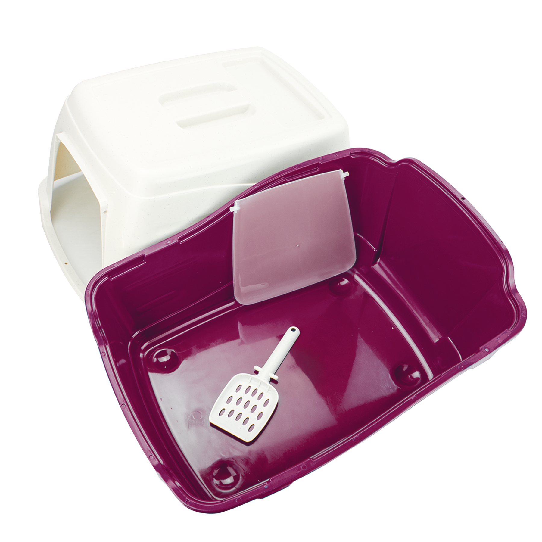 KCT Hooded Cat Litter Box/Tray - Burgundy