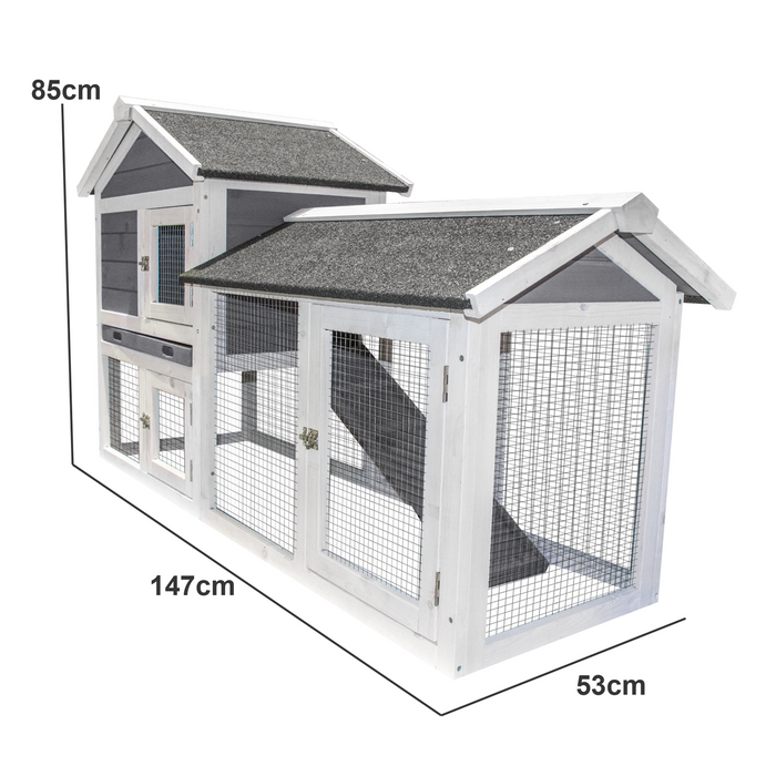 KCT Savona 2 Tier Rabbit Hutch & Run