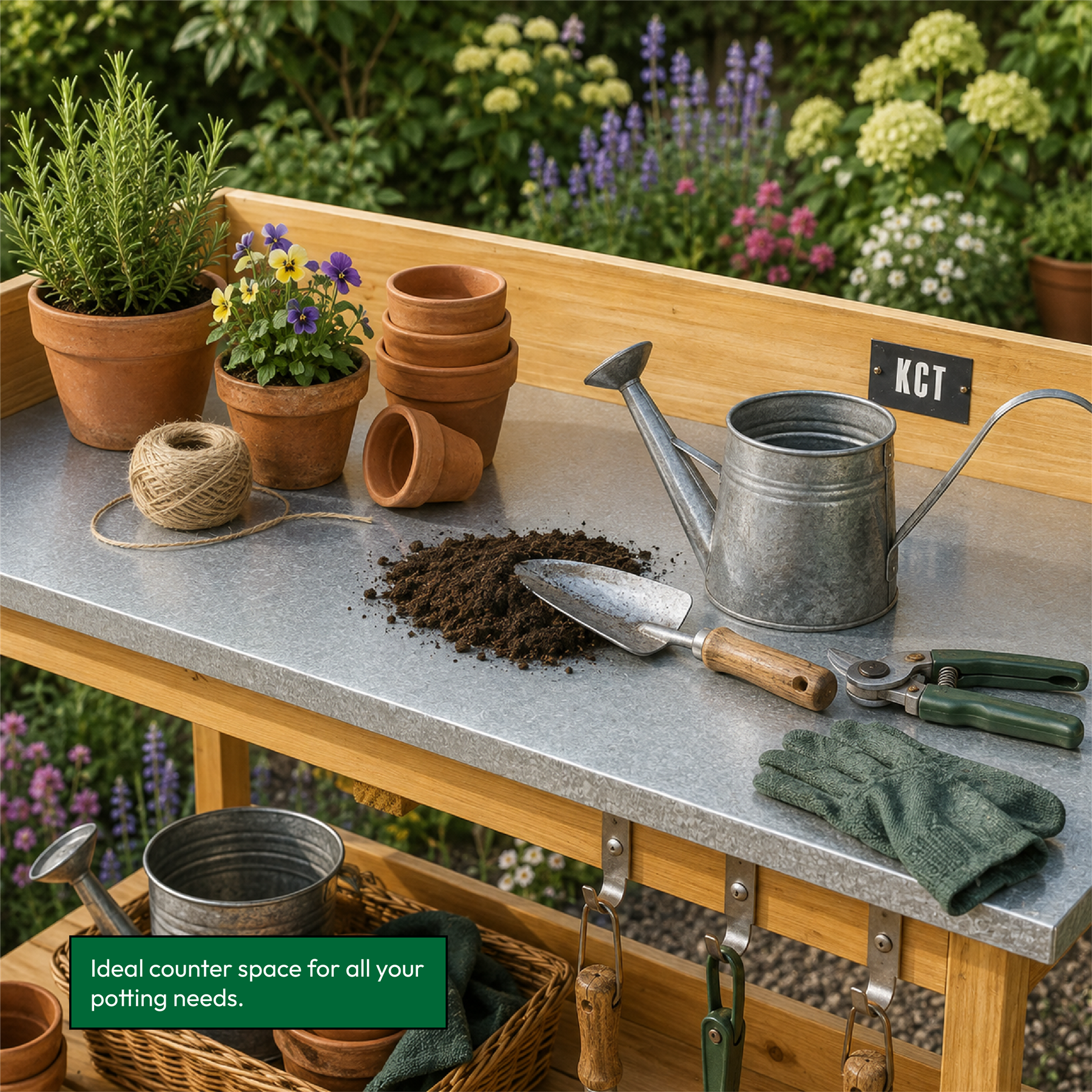 KCT 3 Tier Wooden Garden Potting Bench