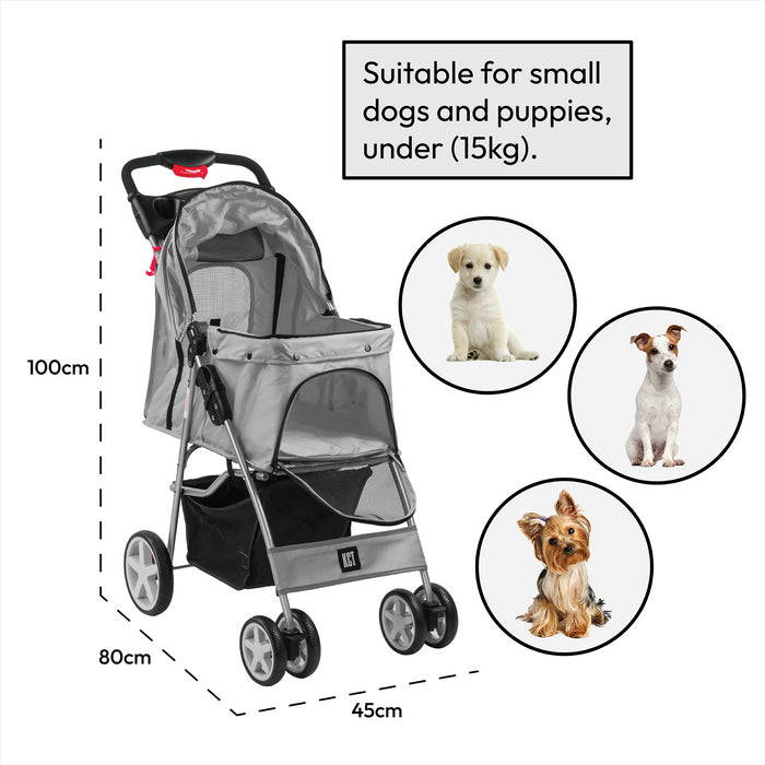 KCT Hooded Pet Stroller with Storage