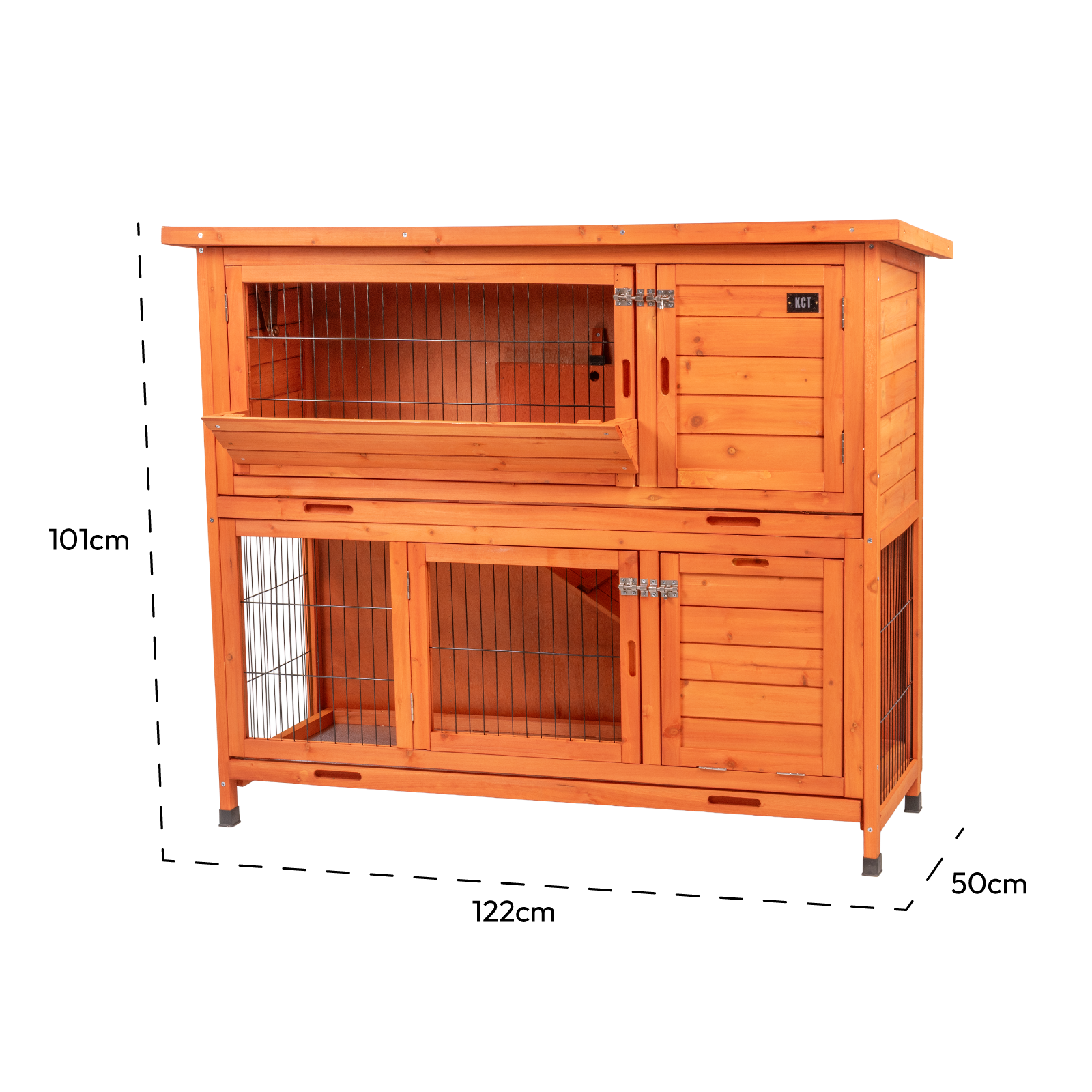 KCT Milan Large Two Tier Rabbit Hutch with Enclosed Run