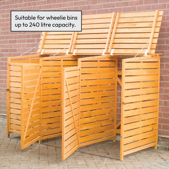 KCT Triple Wheelie Bin Storage Shed