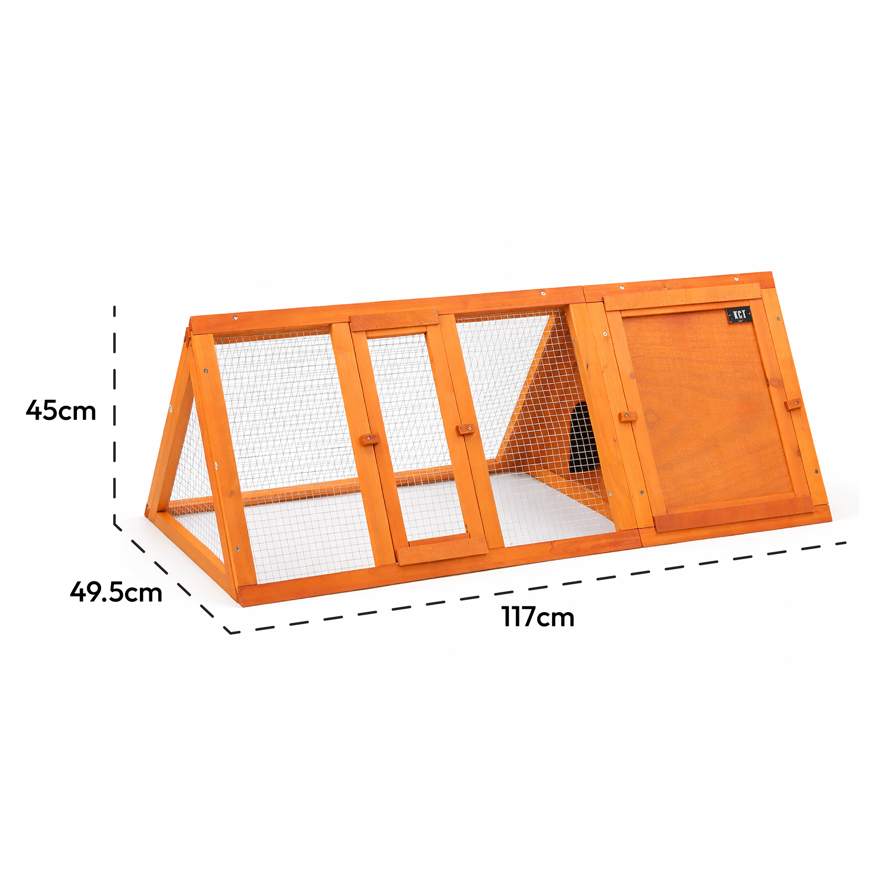 KCT Wooden Apex Roof Rabbit Pet Run