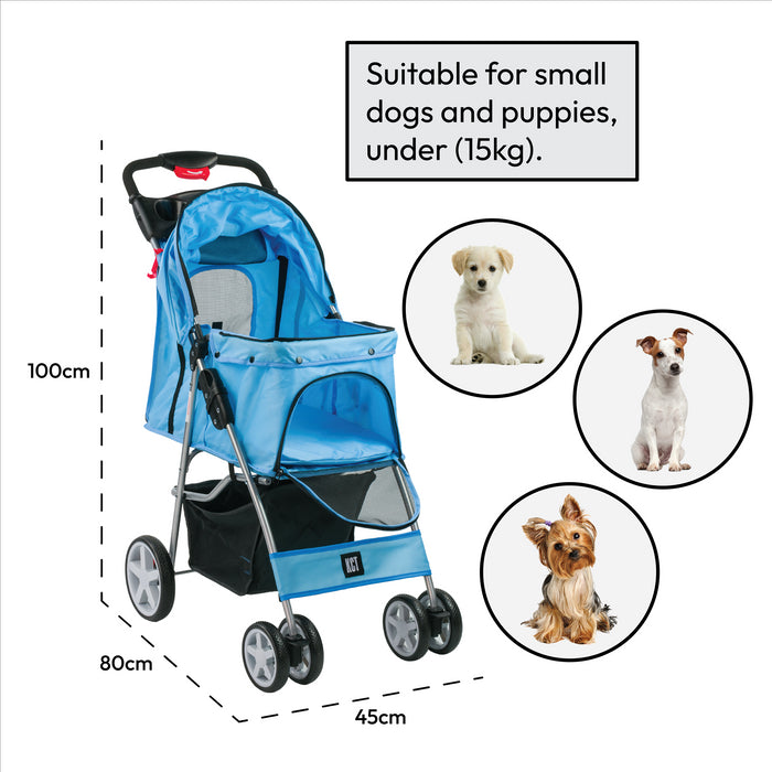 KCT Hooded Pet Stroller with Storage