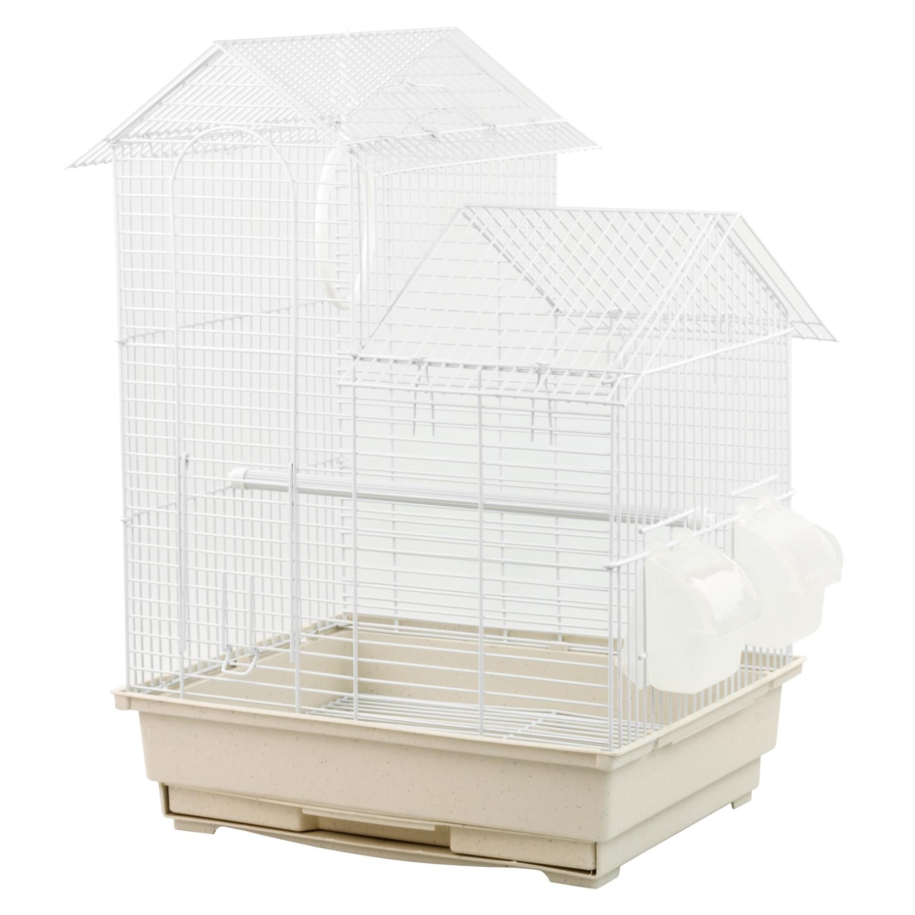 KCT Santiago Small Exotic Bird Travel Cage - White