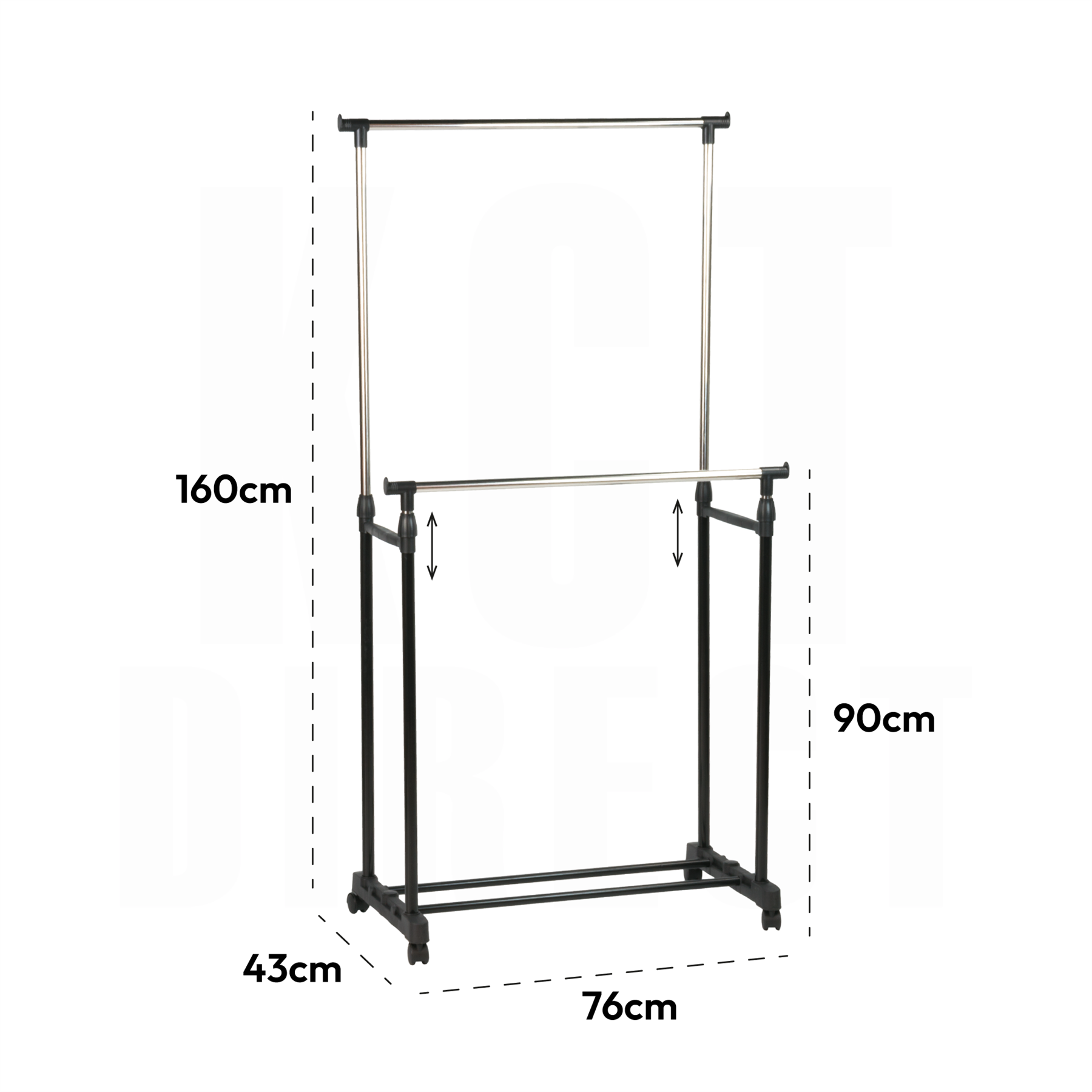 KCT Adjustable Clothes Racks on Wheels