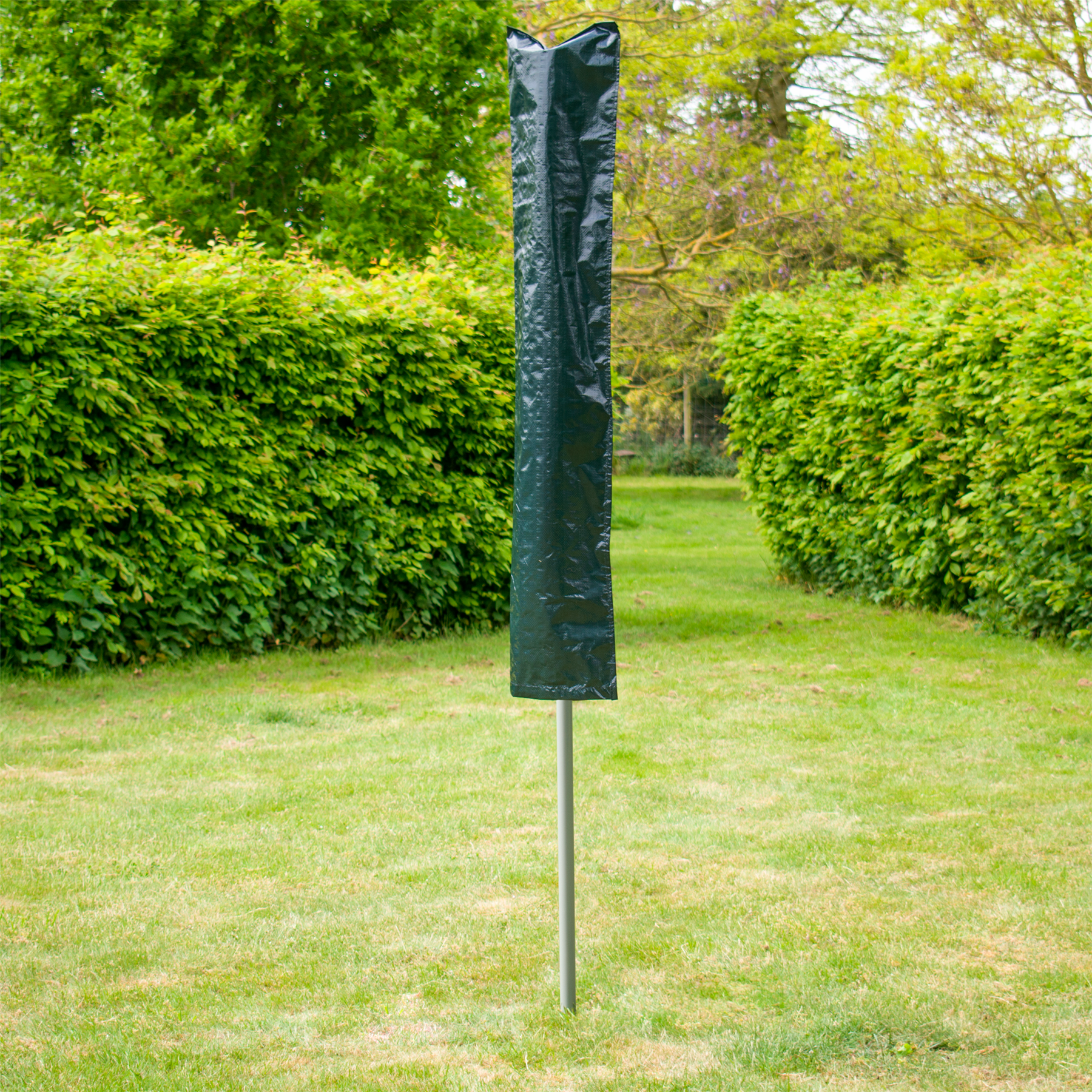 KCT 4 Arm Outdoor Rotary Washing Clothes Line - 40m Drying Area - With Ground Spike and Protective Cover
