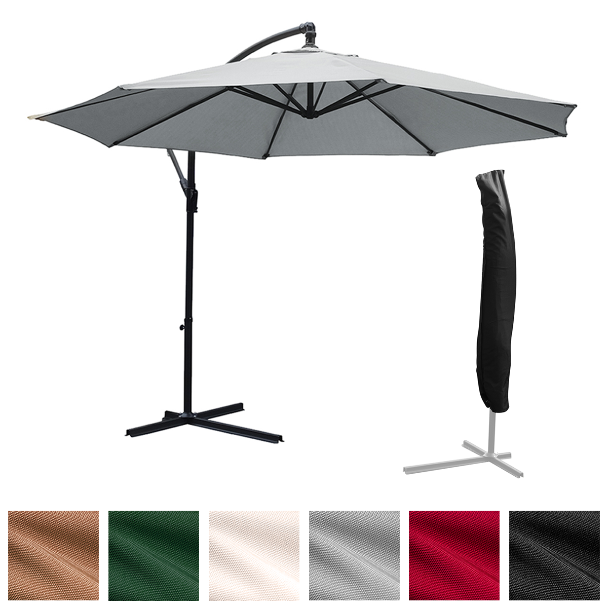 KCT 3.5m Large Cantilever Garden Parasols with Cover