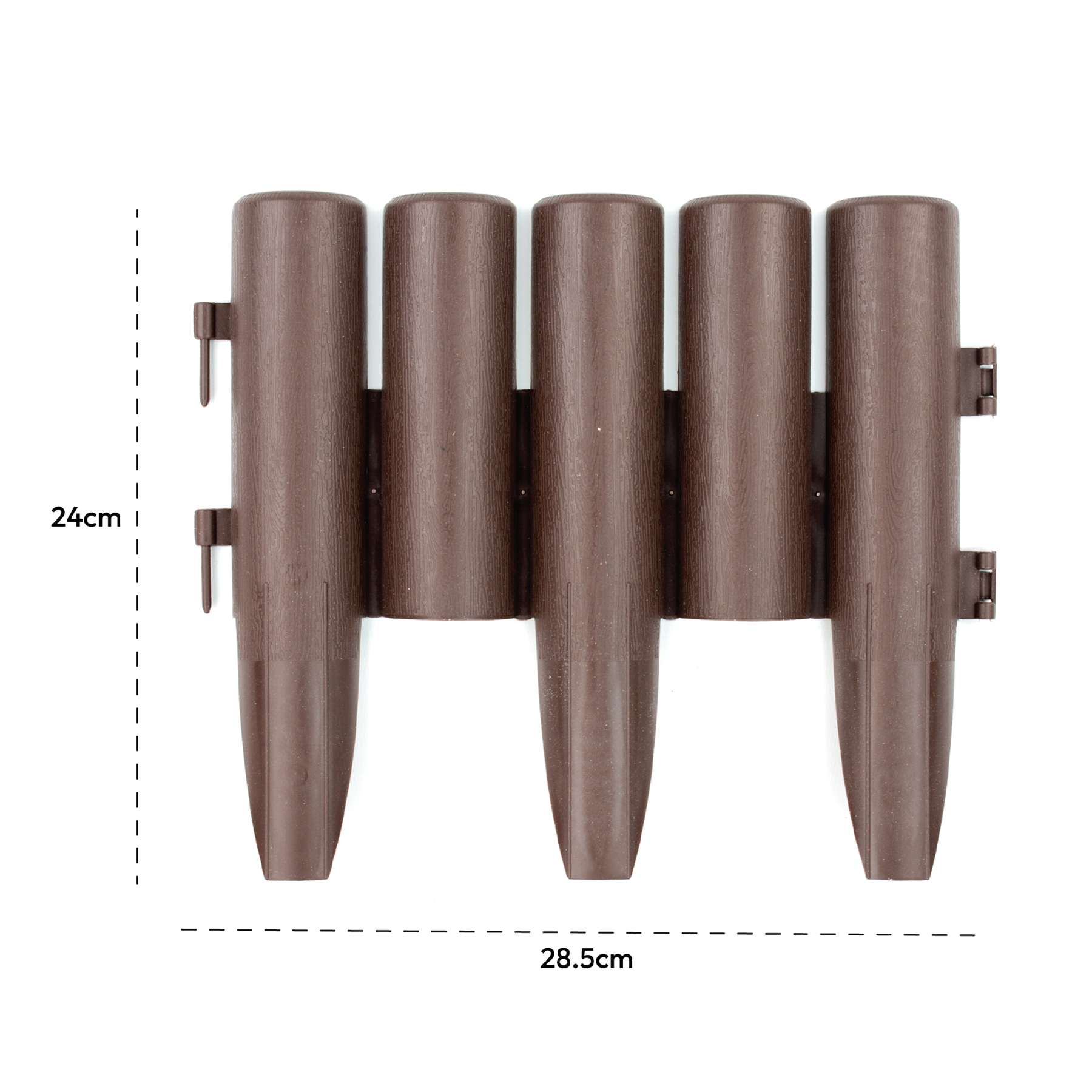 KCT Brown Wood Effect Garden Palisade Edging  - Pack of 8 Panels