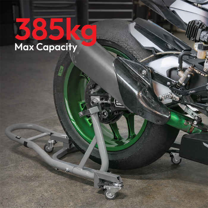 KCT Motorbike Rear Dolly Adjustable Heavy Duty Paddock Stand Locking Casters