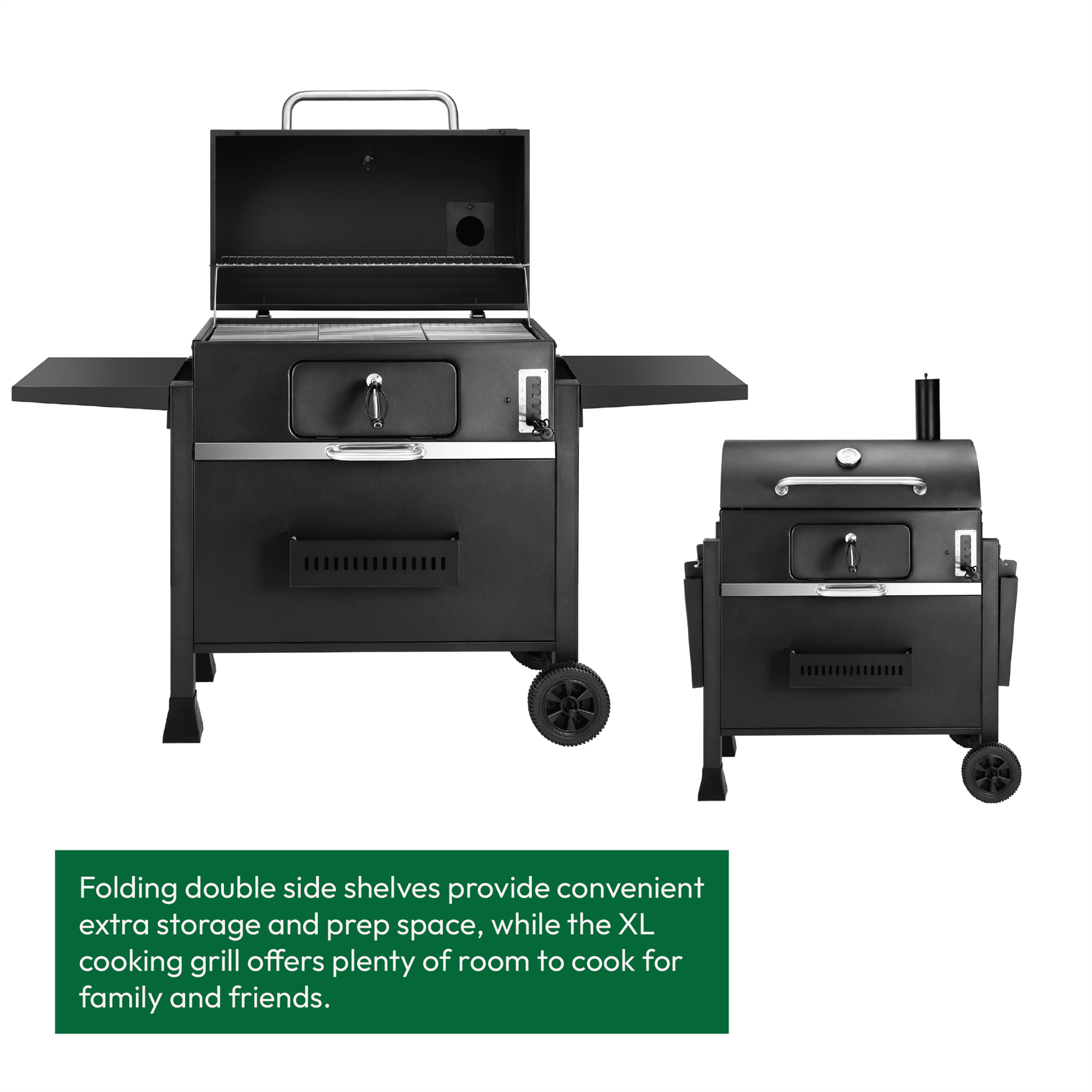 KCT XXL Charcoal BBQ Grill & Smoker