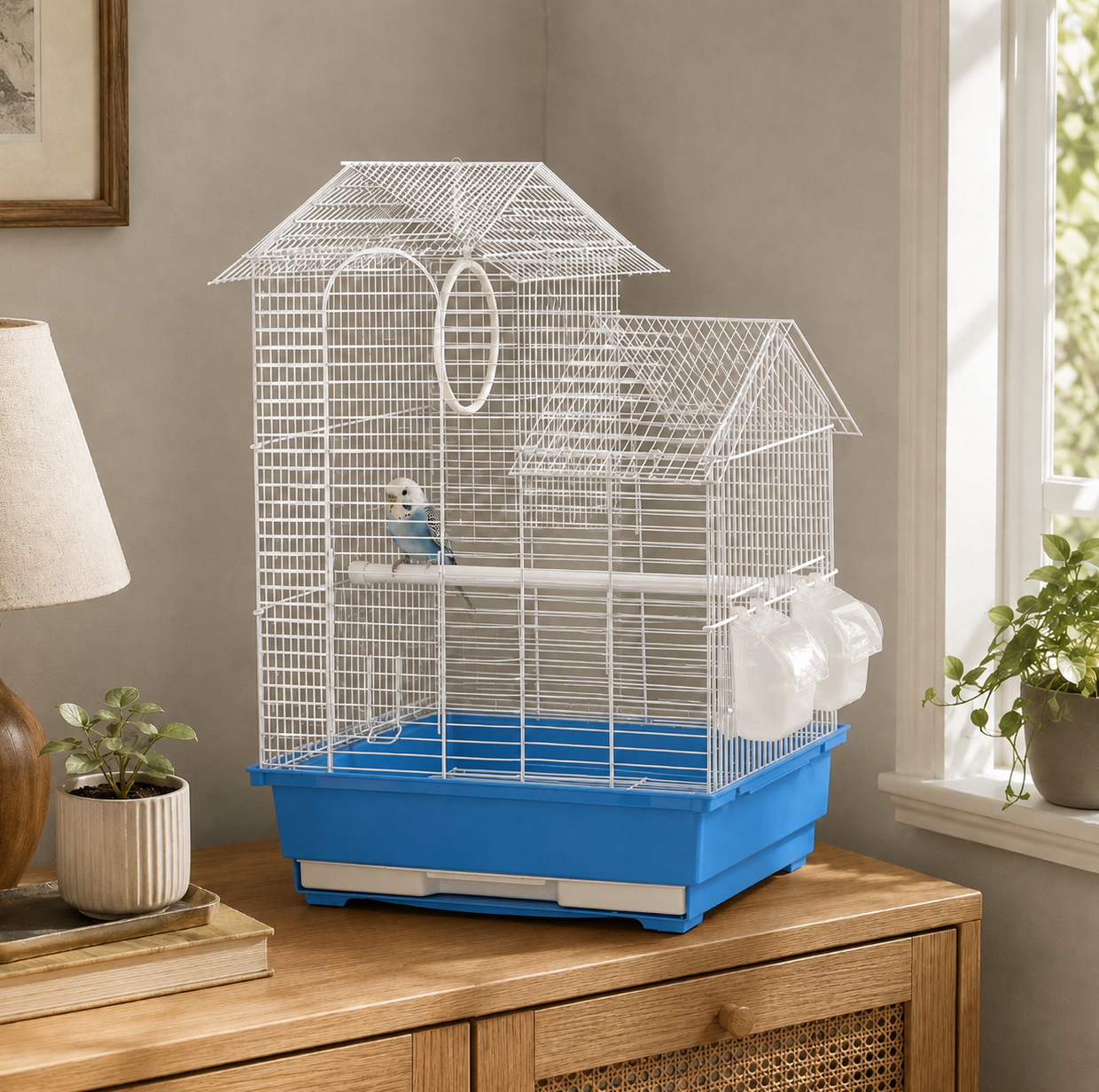 KCT Santiago Small Exotic Bird Travel Cage - Blue