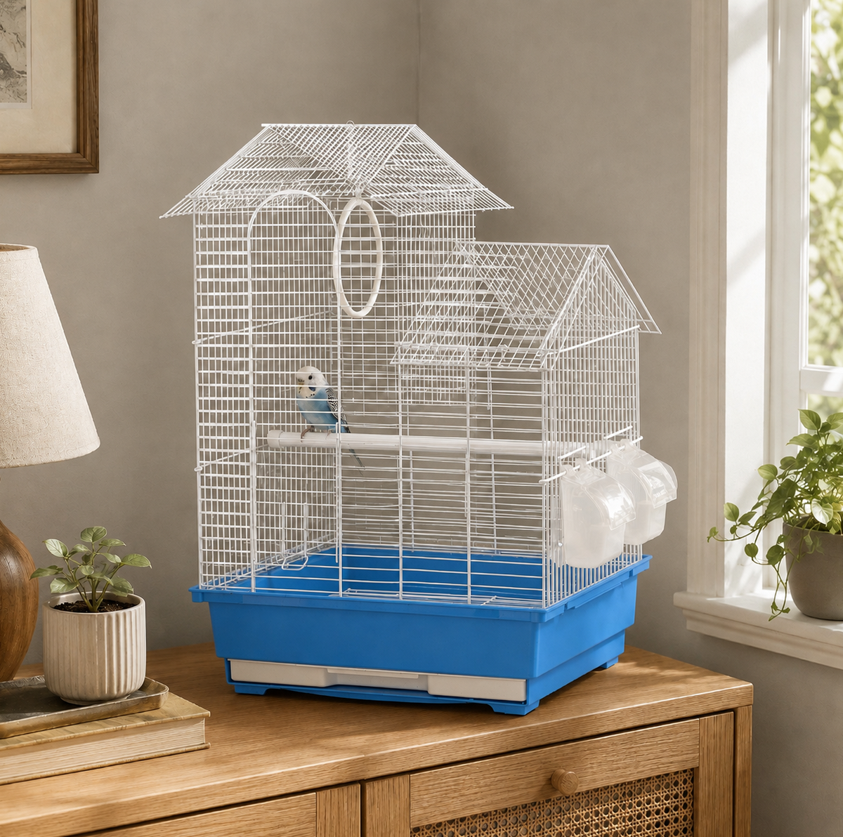 KCT Santiago Small Exotic Bird Travel Cage - Blue