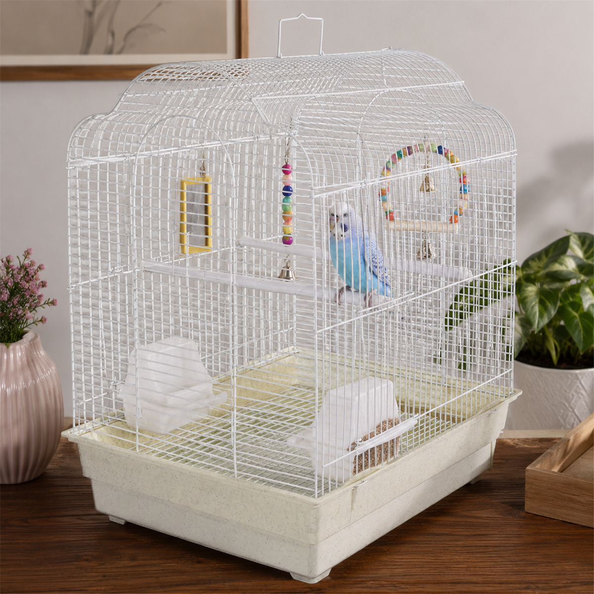 KCT Rosario Plus Exotic Bird Travel Small Cage - White