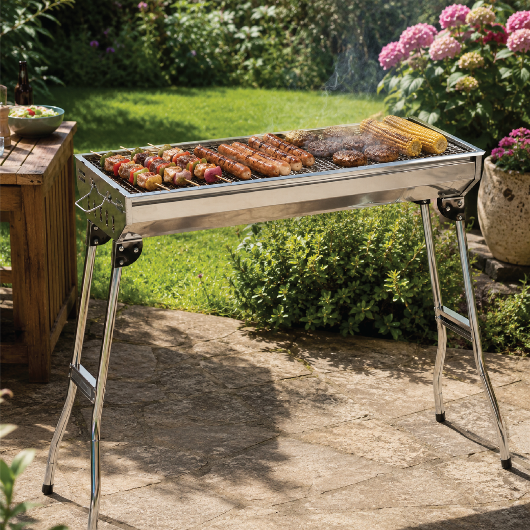 KCT Stainless Steel Portable Folding BBQ Charcoal Barbecue Grill