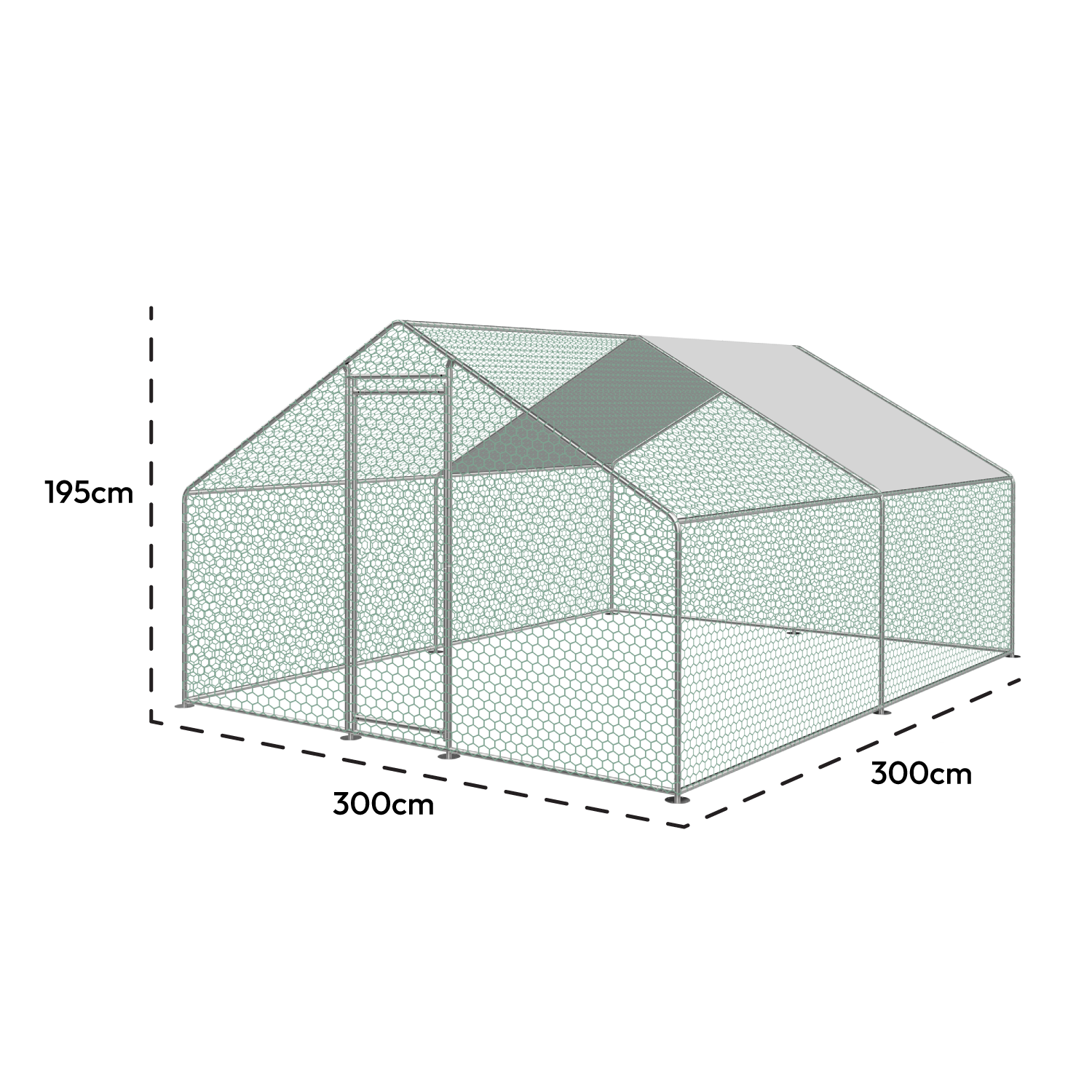 KCT 3x3m Walk In Galvanised Chicken Pet Run