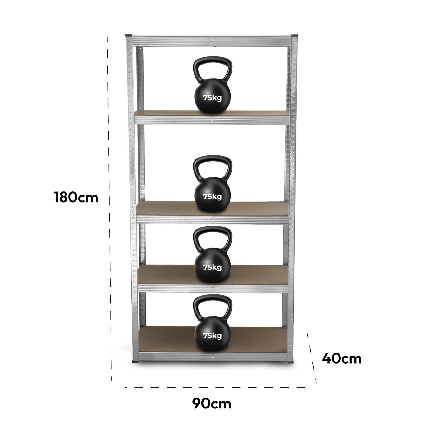 KCT 5 Tier Galvanised Metal Shelving Unit