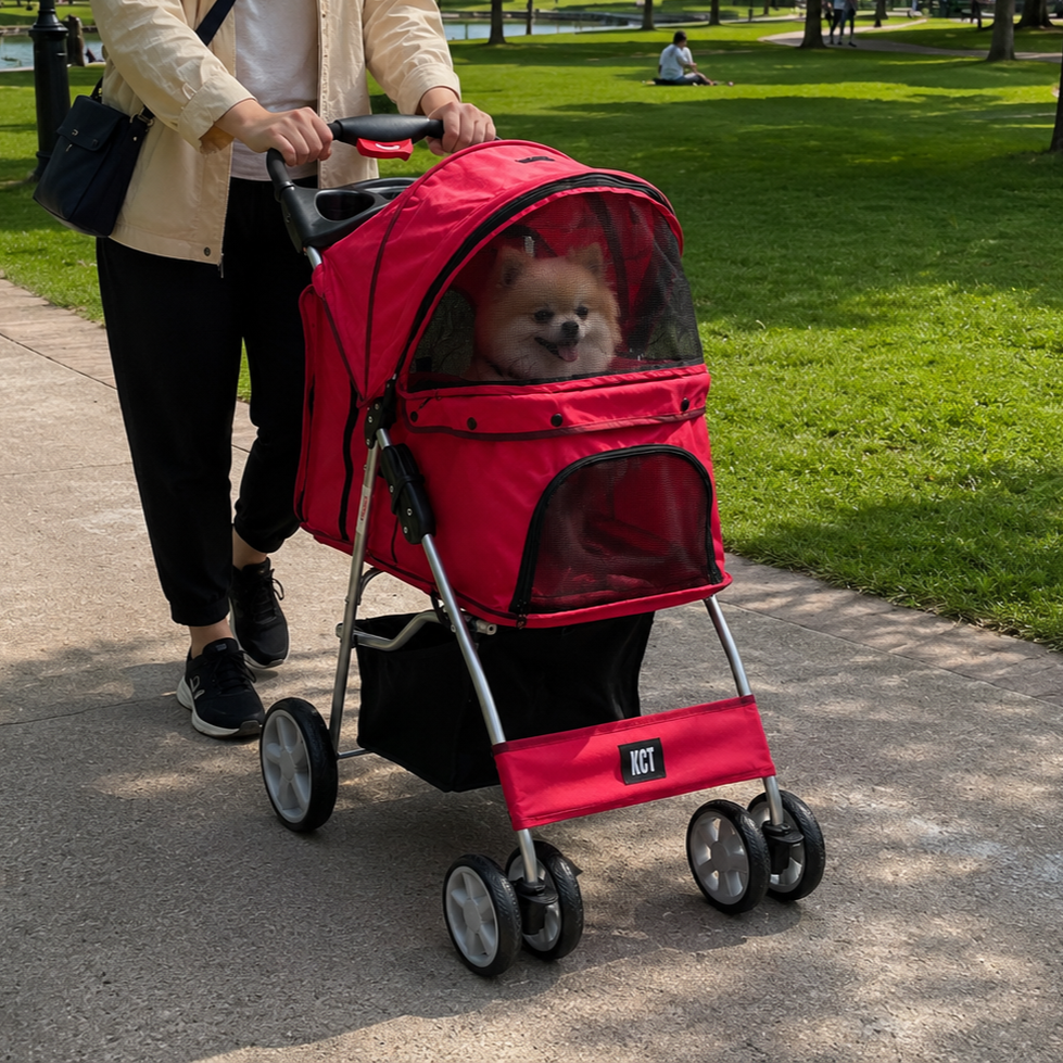 KCT Hooded Pet Stroller with Storage